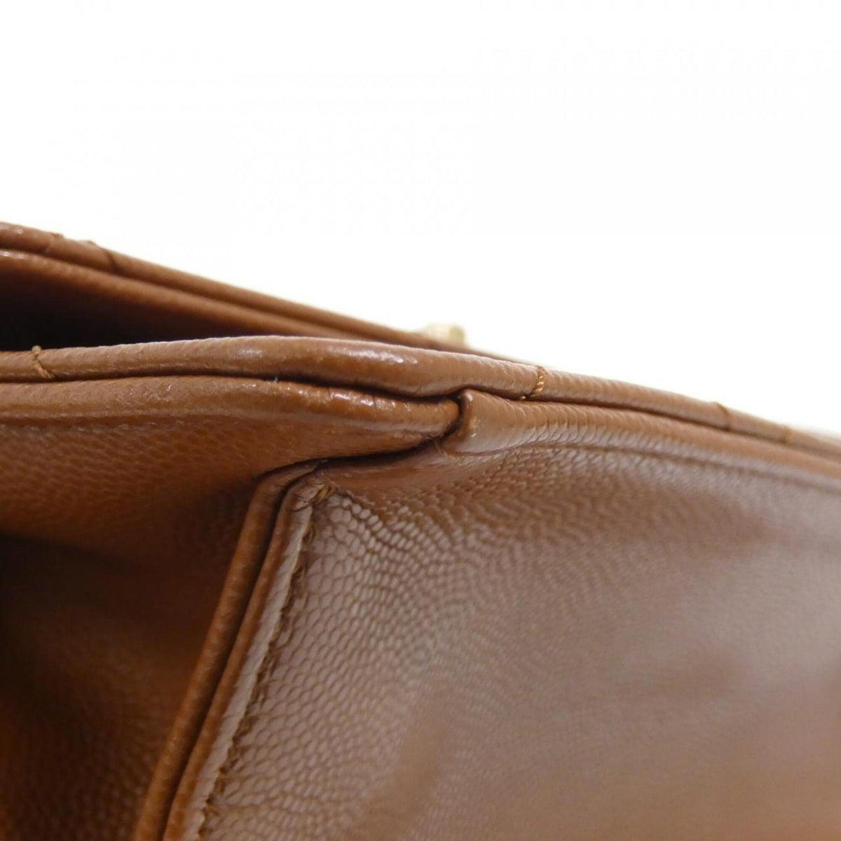 Chanel Brown Grained Calfskin Shoulder Bag (Pre-Owned)