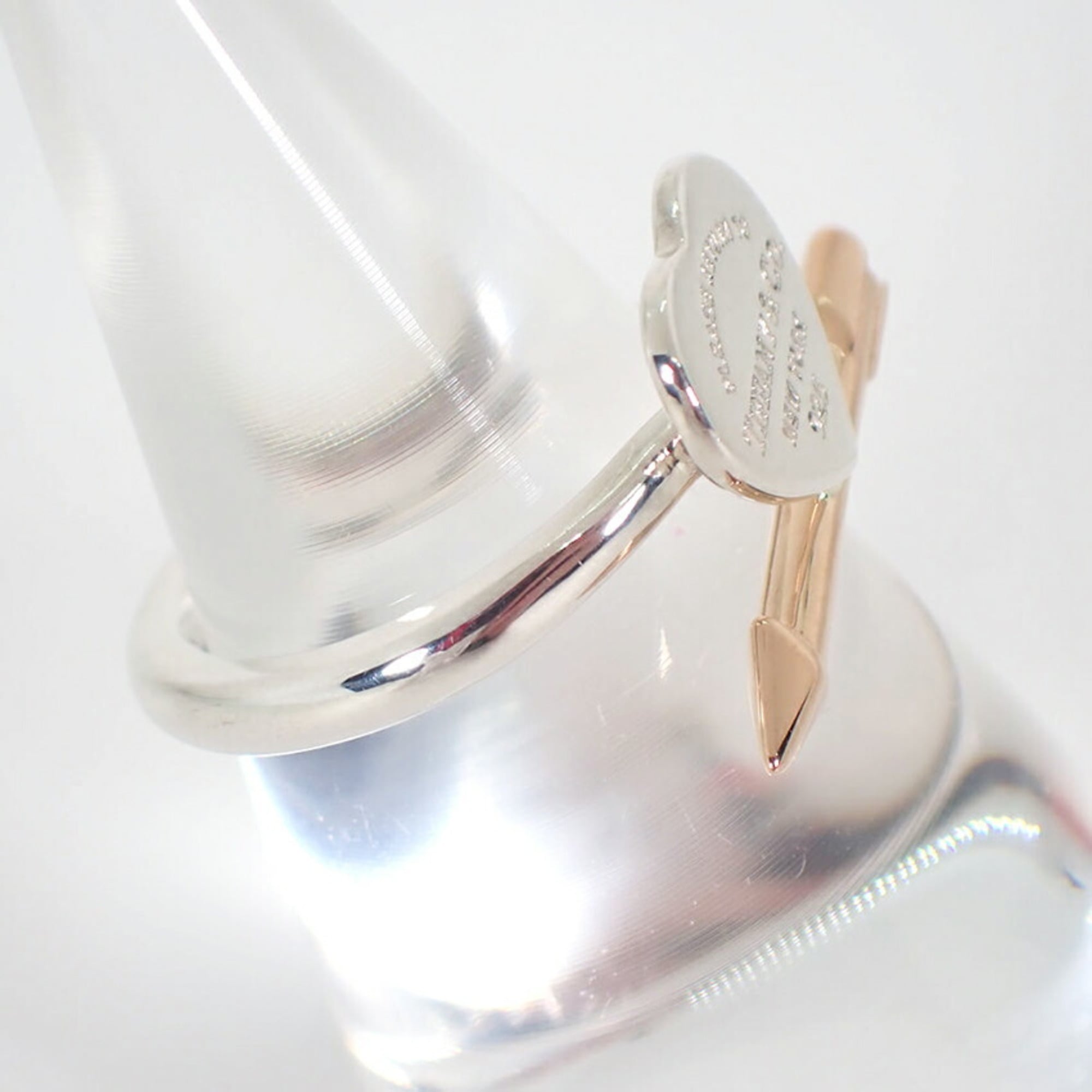 Tiffany Pink Gold (18K) Sterling Silver 925 Band Ring (Pre-Owned)