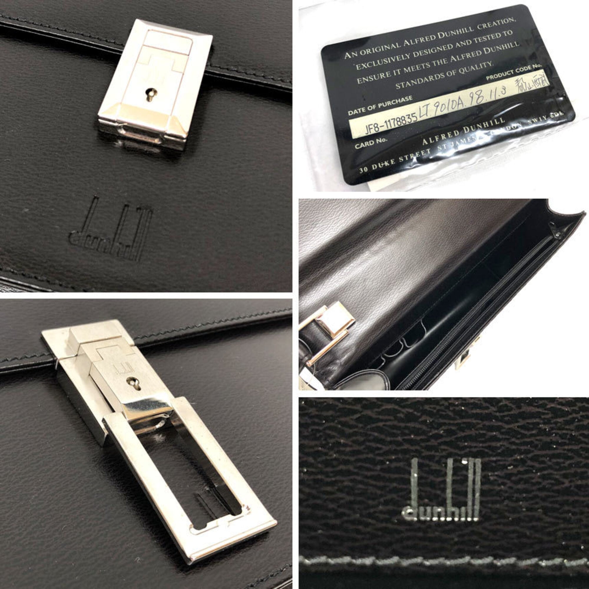 Dunhill Black Leather Clutch Bag (Pre-Owned)