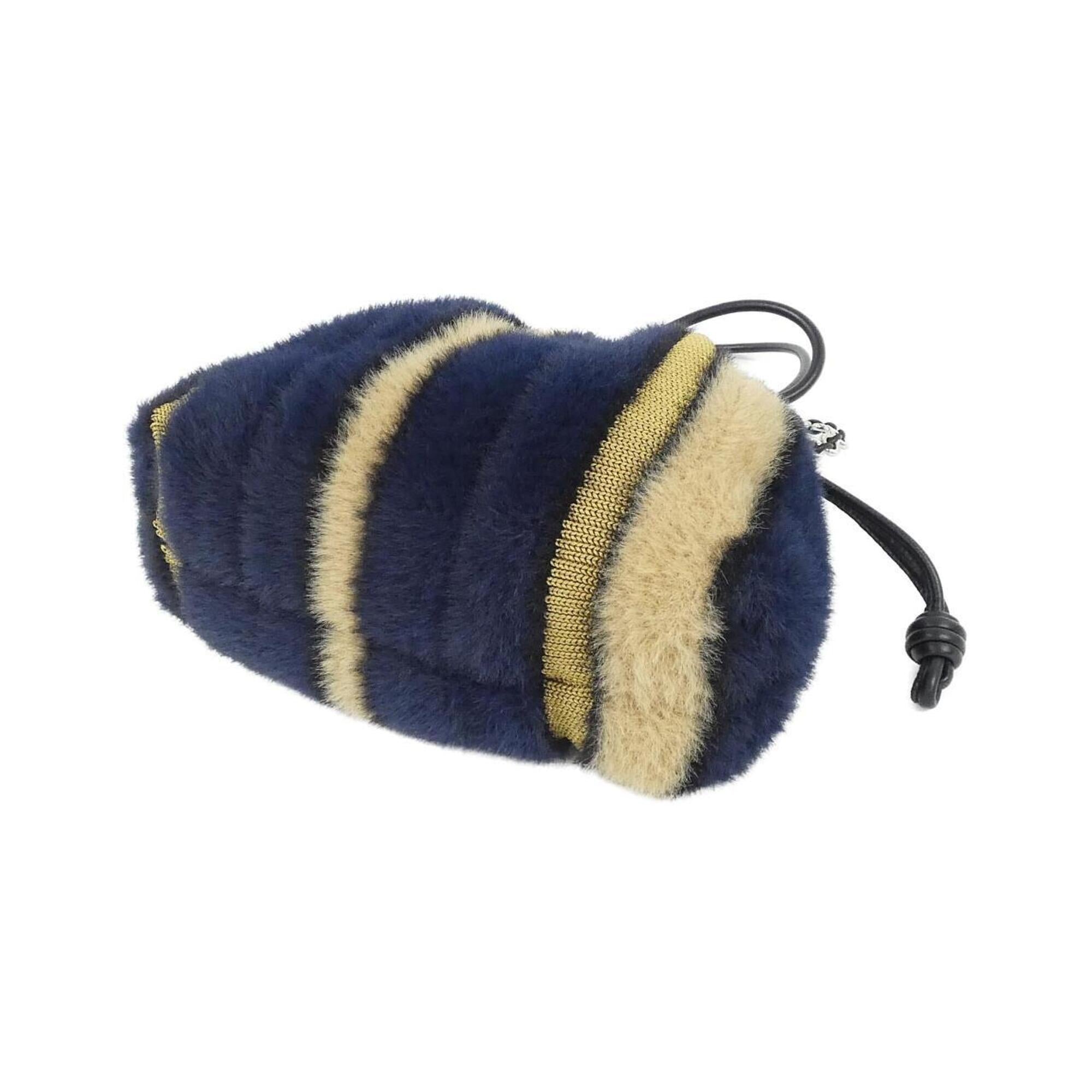 Loewe Navy Jacquard Knit Handbag (Pre-Owned)