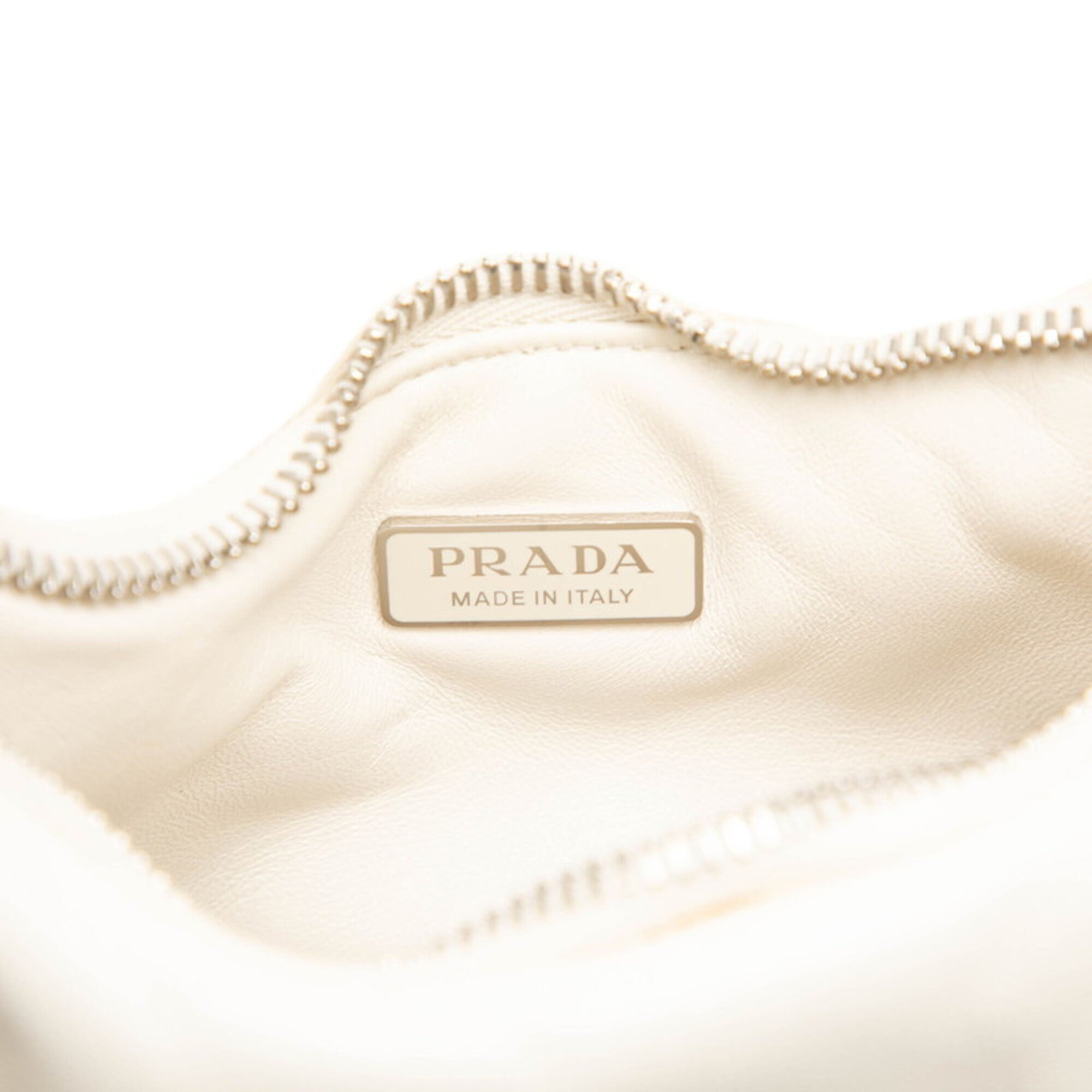 Prada White Leather Handbag Shoulder Bag (Pre-Owned)