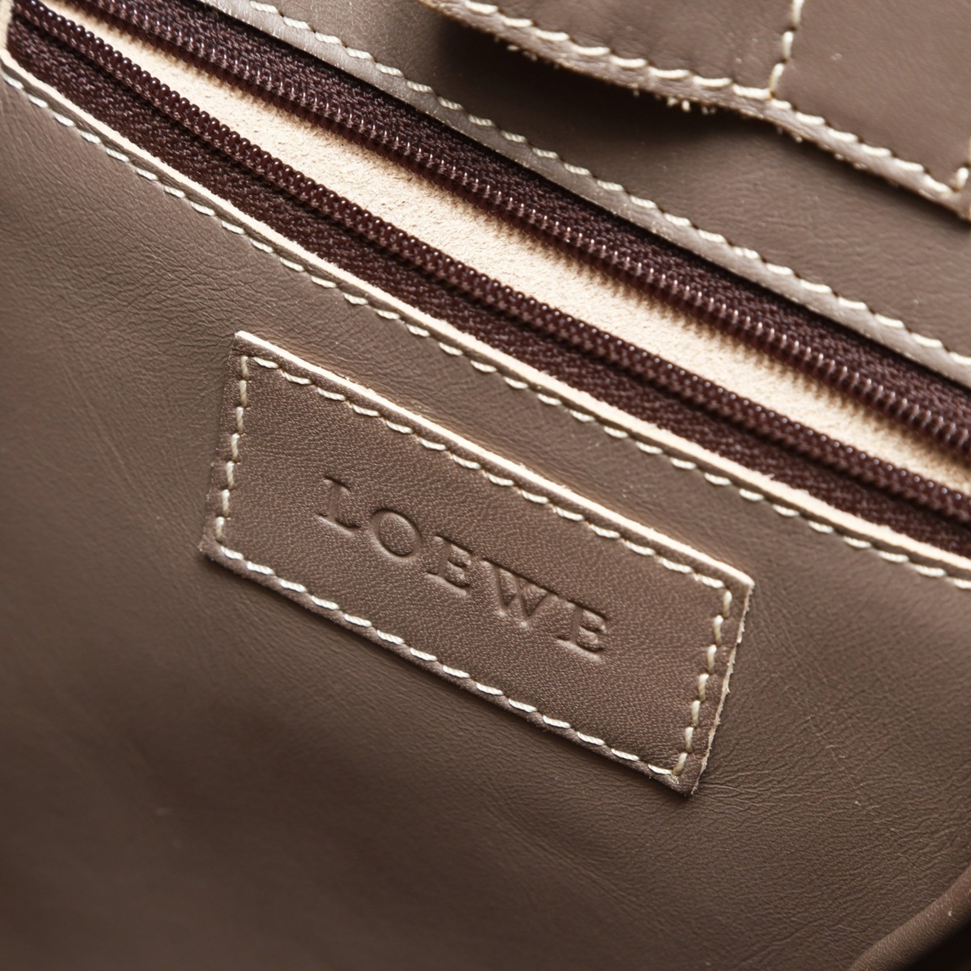 Loewe Gray Brown Leather Tote Bag (Pre-Owned)
