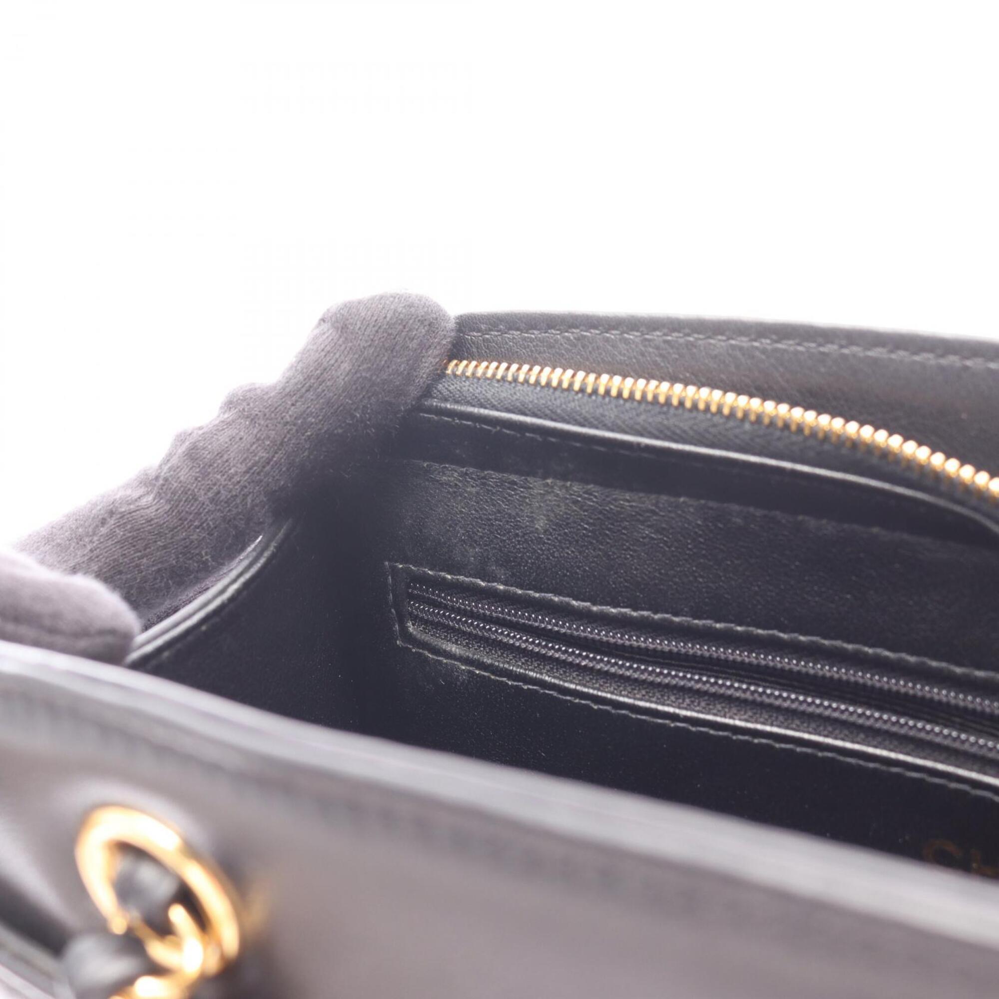 Chanel Black Leather Handbag (Pre-Owned)