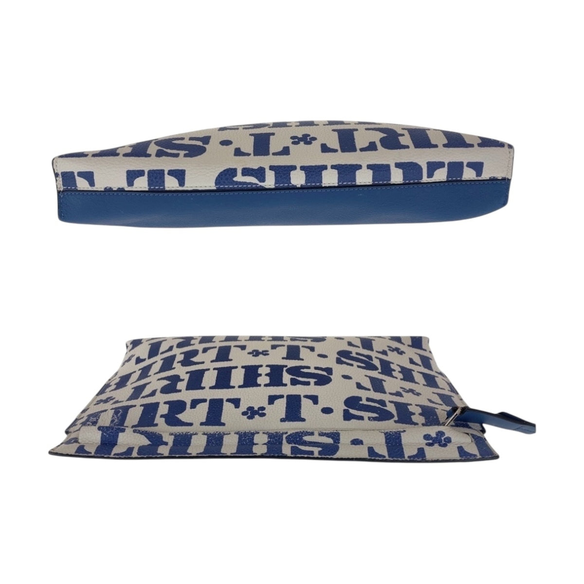 Loewe Blue White Leather Clutch Bag Pouch (Pre-Owned)