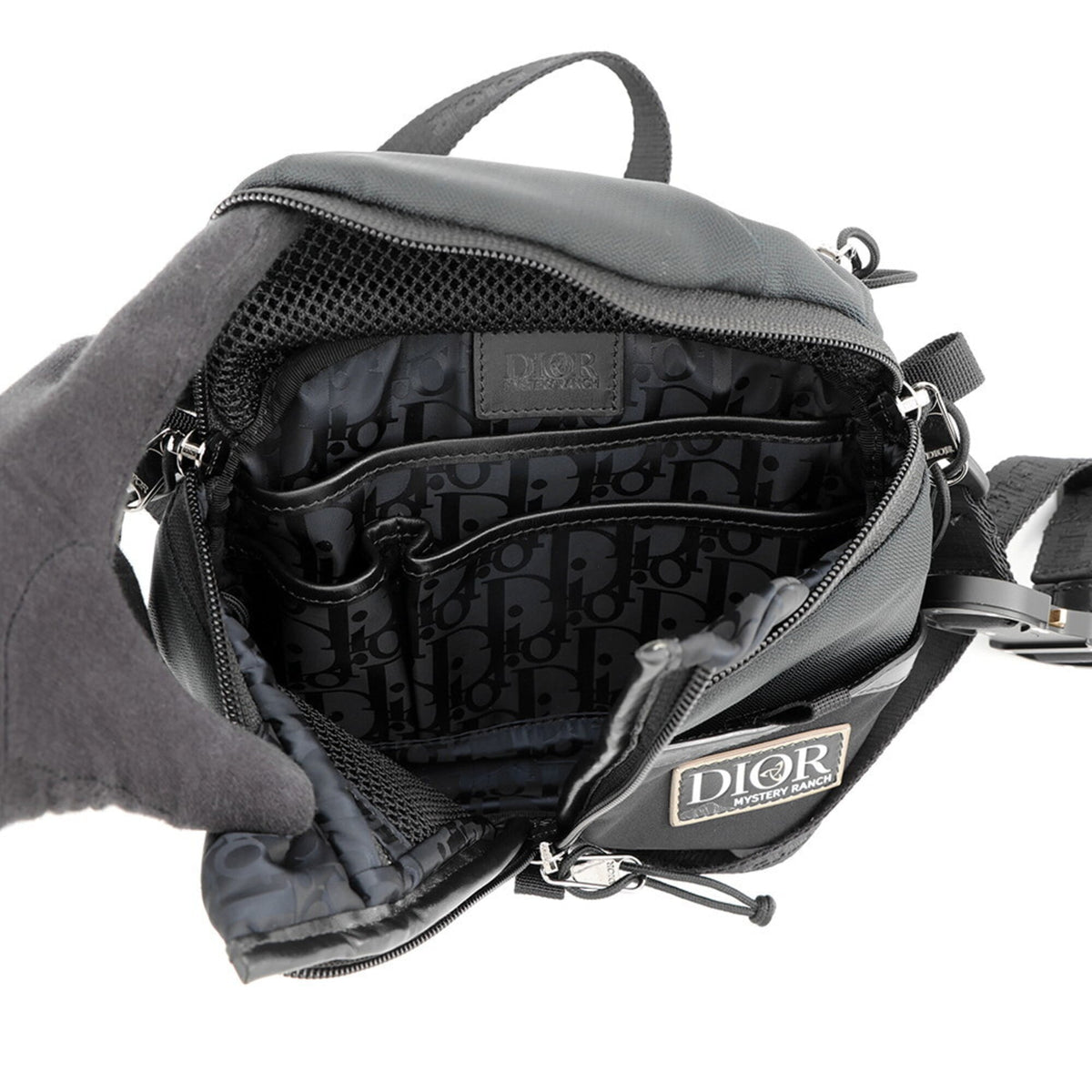 Christian Dior Black Nylon Canvas Leather Handbag Shoulder Bag (Pre-Owned)