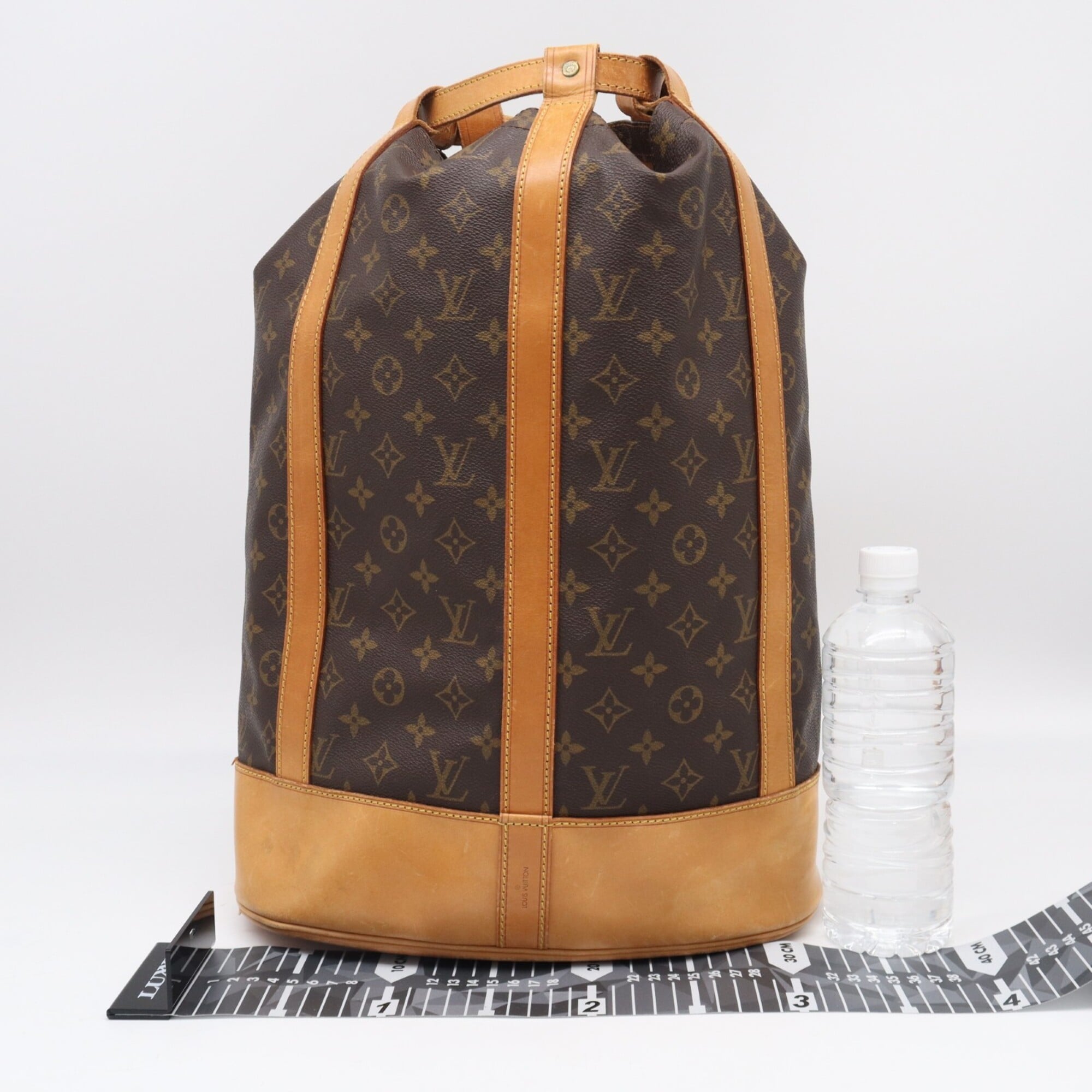 Louis Vuitton Beige Brown Coated Canvas Leather Pouch Shoulder Bag (Pre-Owned)
