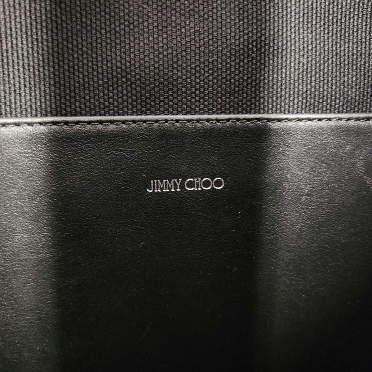 Jimmy Choo Black Canvas Leather Tote Bag (Pre-Owned)