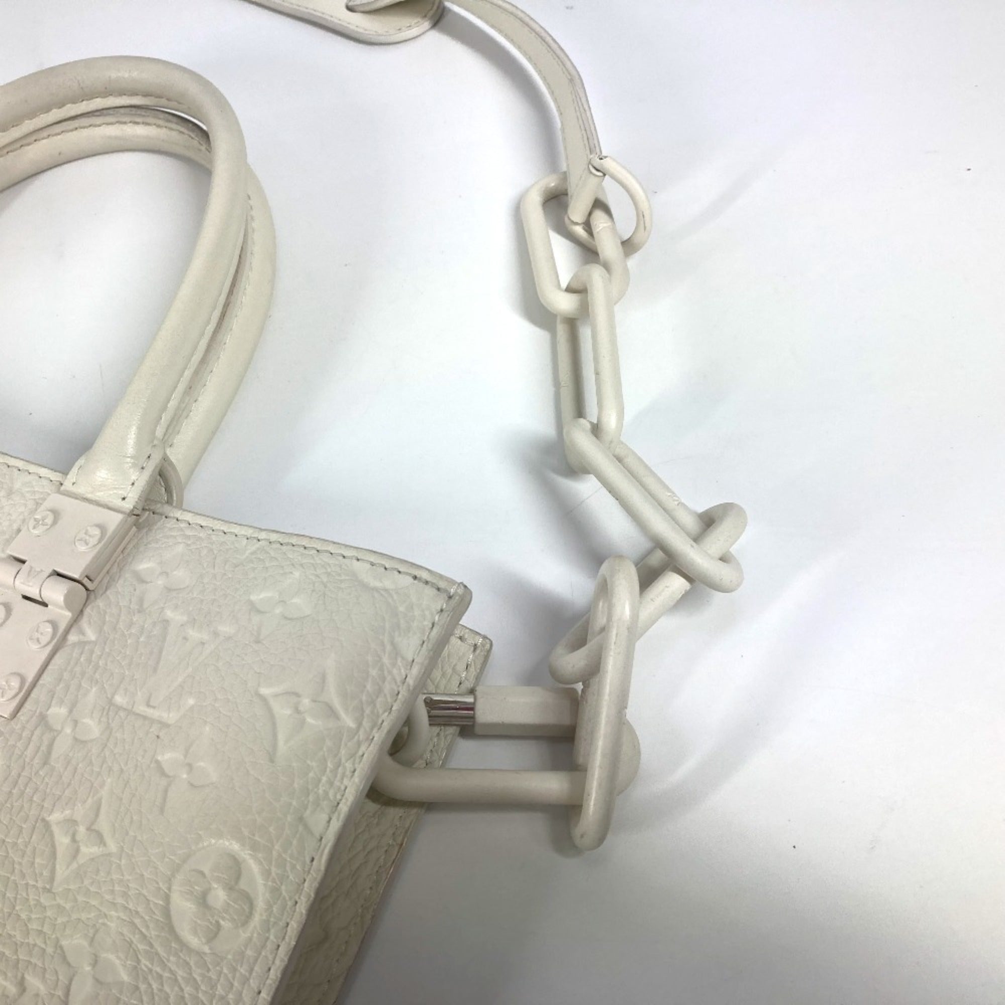 Louis Vuitton White Handbag Shoulder Bag Tote Bag (Pre-Owned)