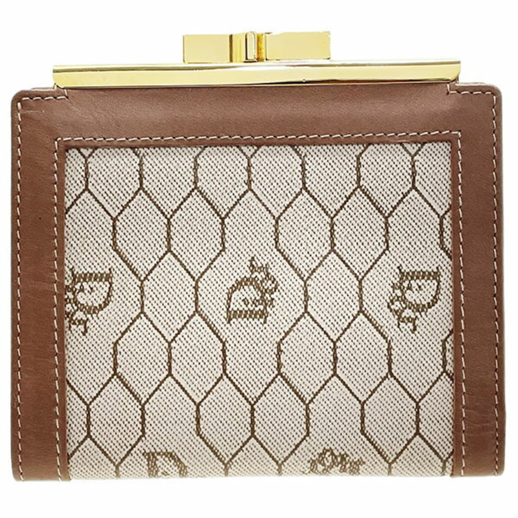 Christian Dior Beige Brown Pvc Leather Wallet (Bi-Fold) (Pre-Owned)