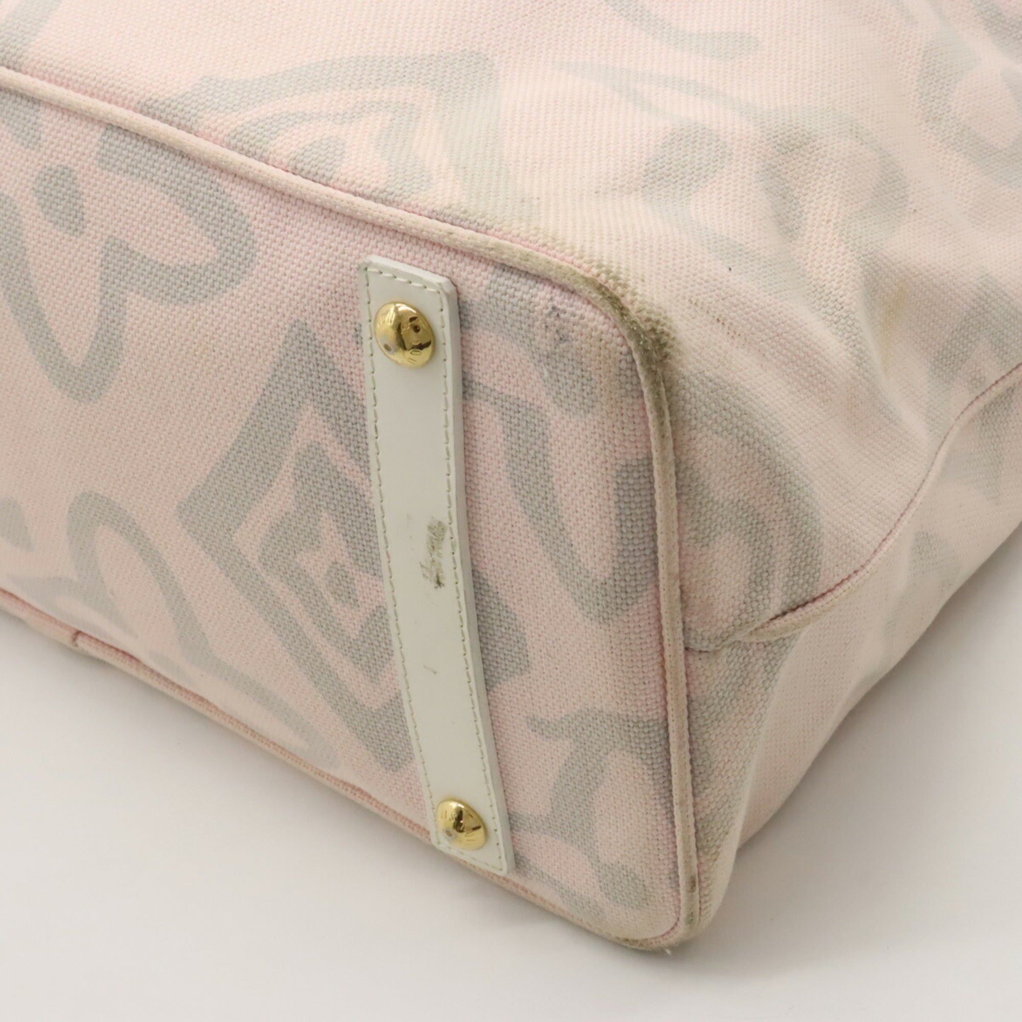 Louis Vuitton Rose Canvas Leather Shoulder Bag Tote Bag (Pre-Owned)