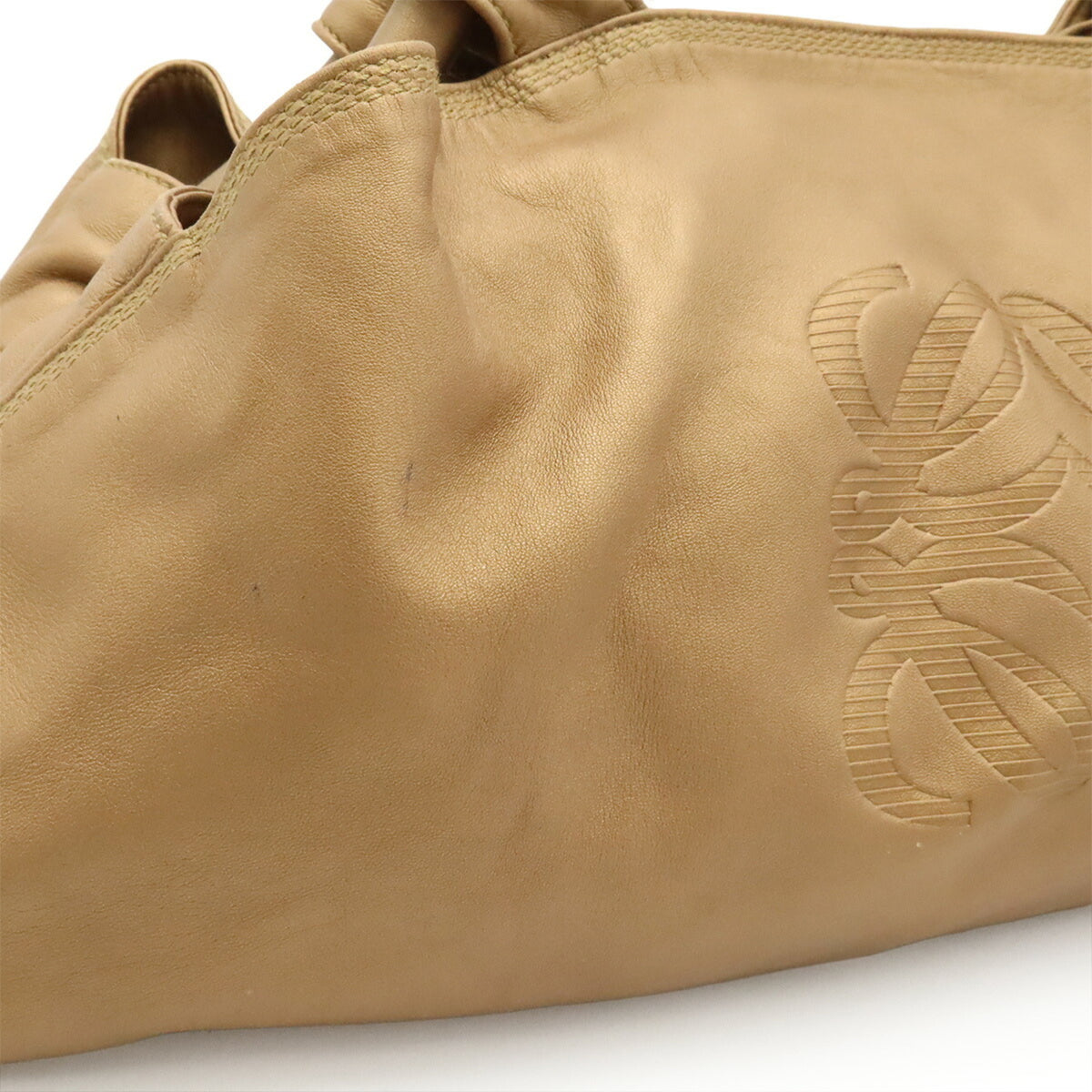 Loewe Champagne Gold Leather Handbag (Pre-Owned)