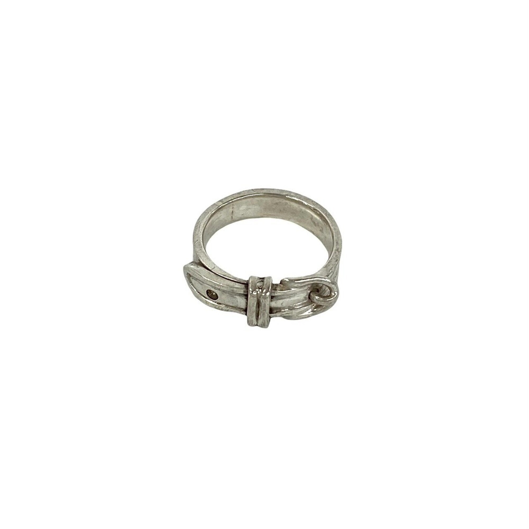 Hermes Silver Silver 925 Band Ring (Pre-Owned)