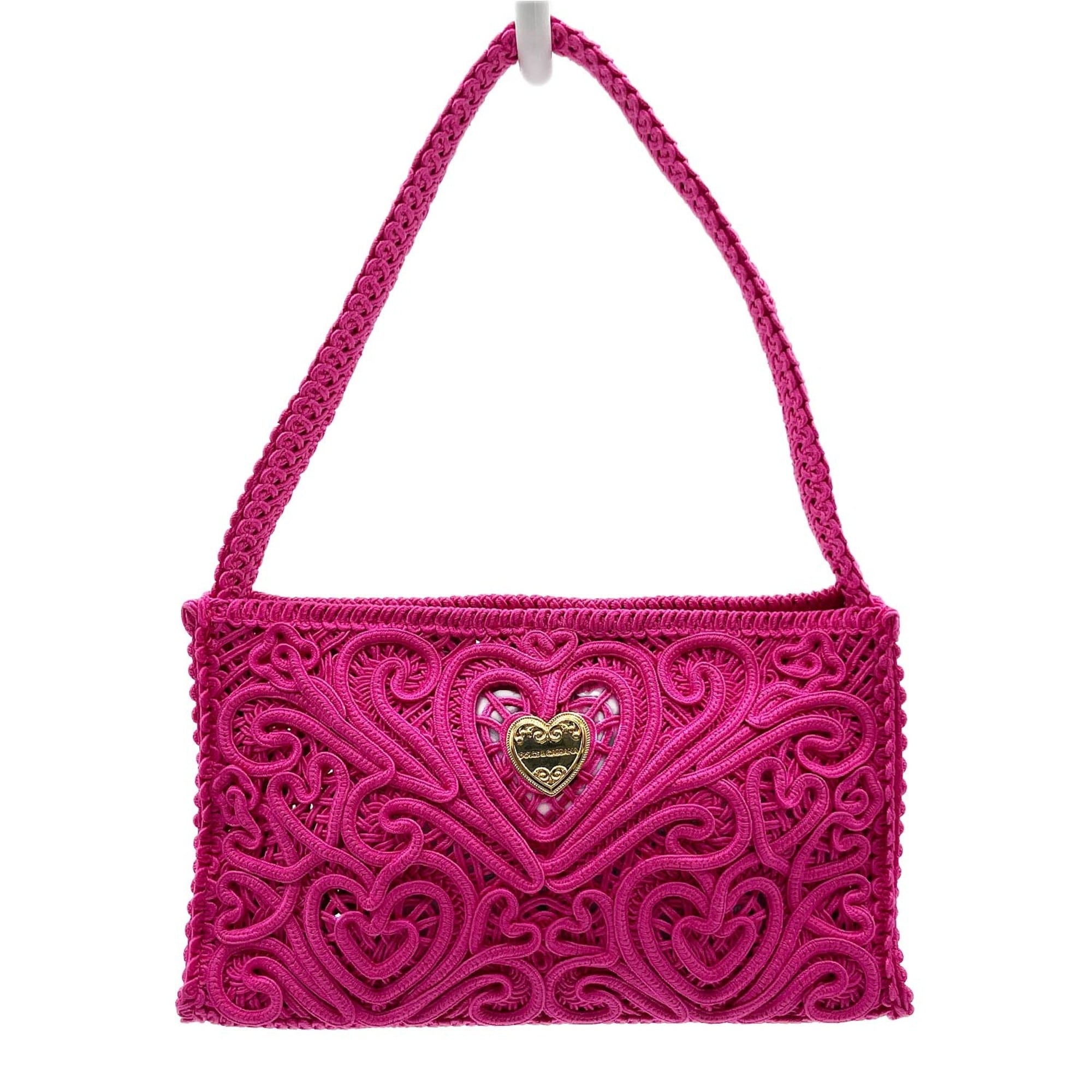 Dolce & Gabbana Pink Cotton Shoulder Bag (Pre-Owned)