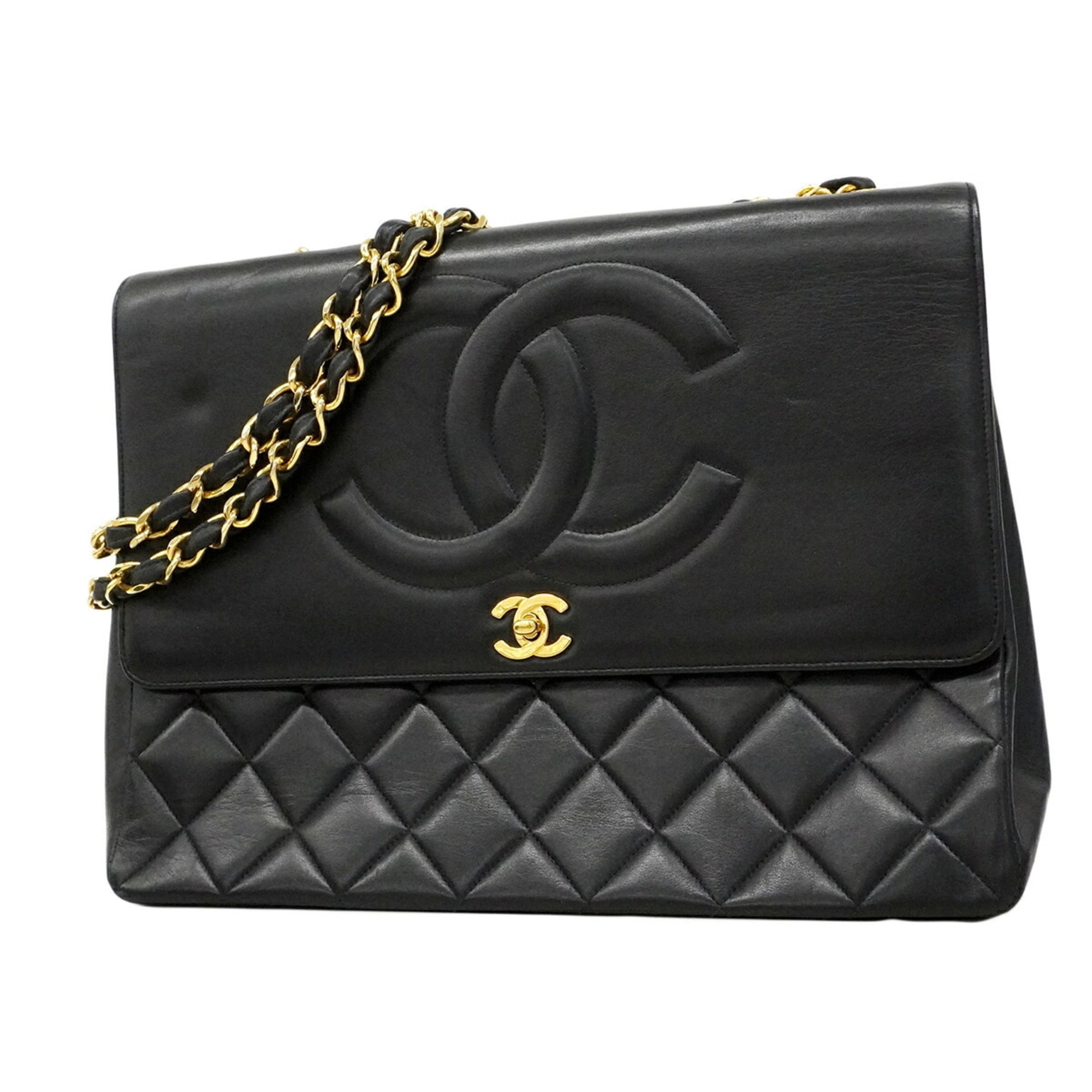 Chanel Black Leather Shoulder Bag (Pre-Owned)