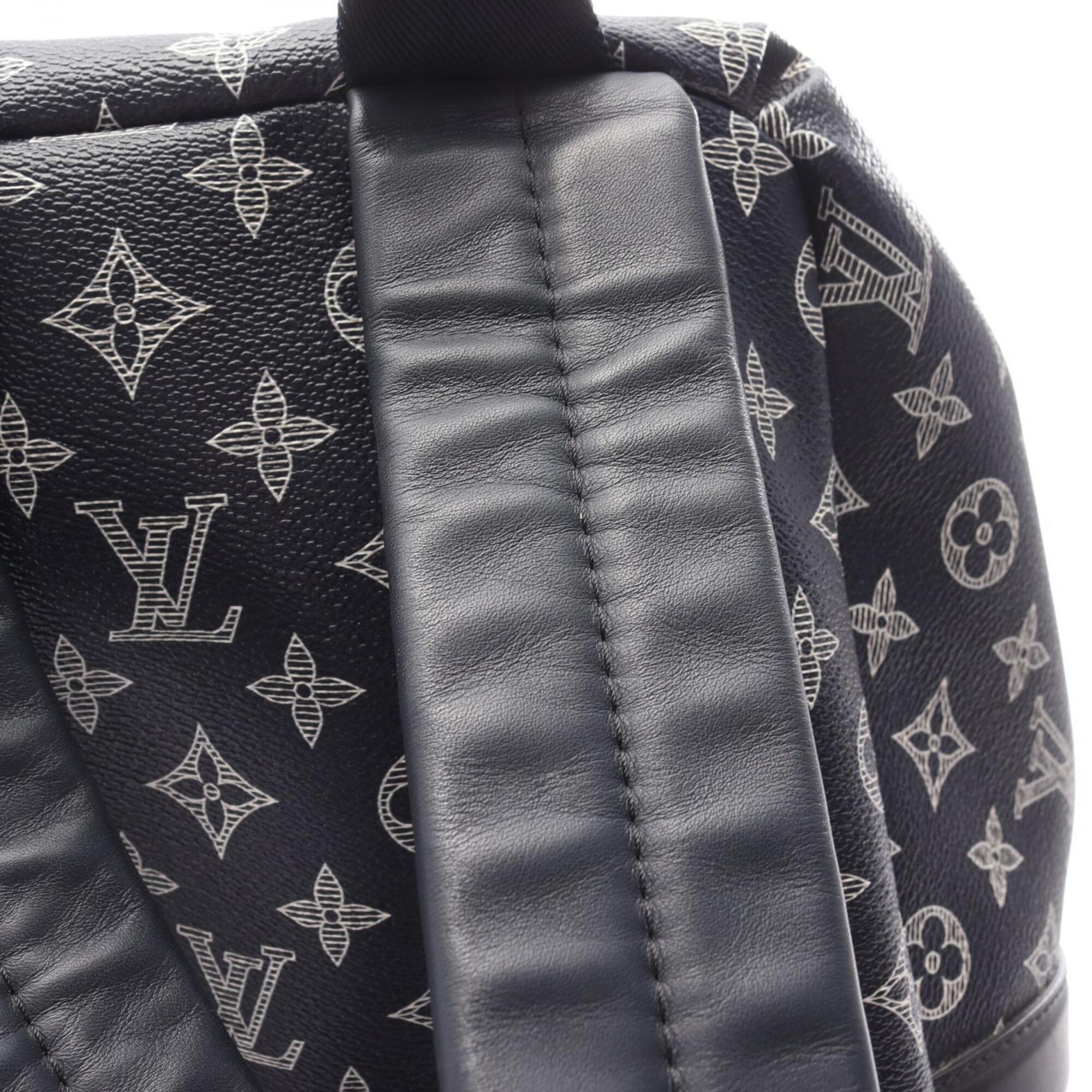Louis Vuitton Black Red Color White Coated Canvas Leather Backpack (Pre-Owned)