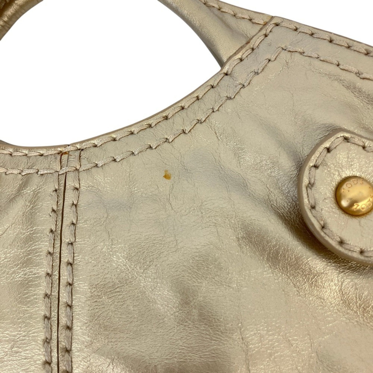 Tod's Gold Leather Handbag Shoulder Bag (Pre-Owned)