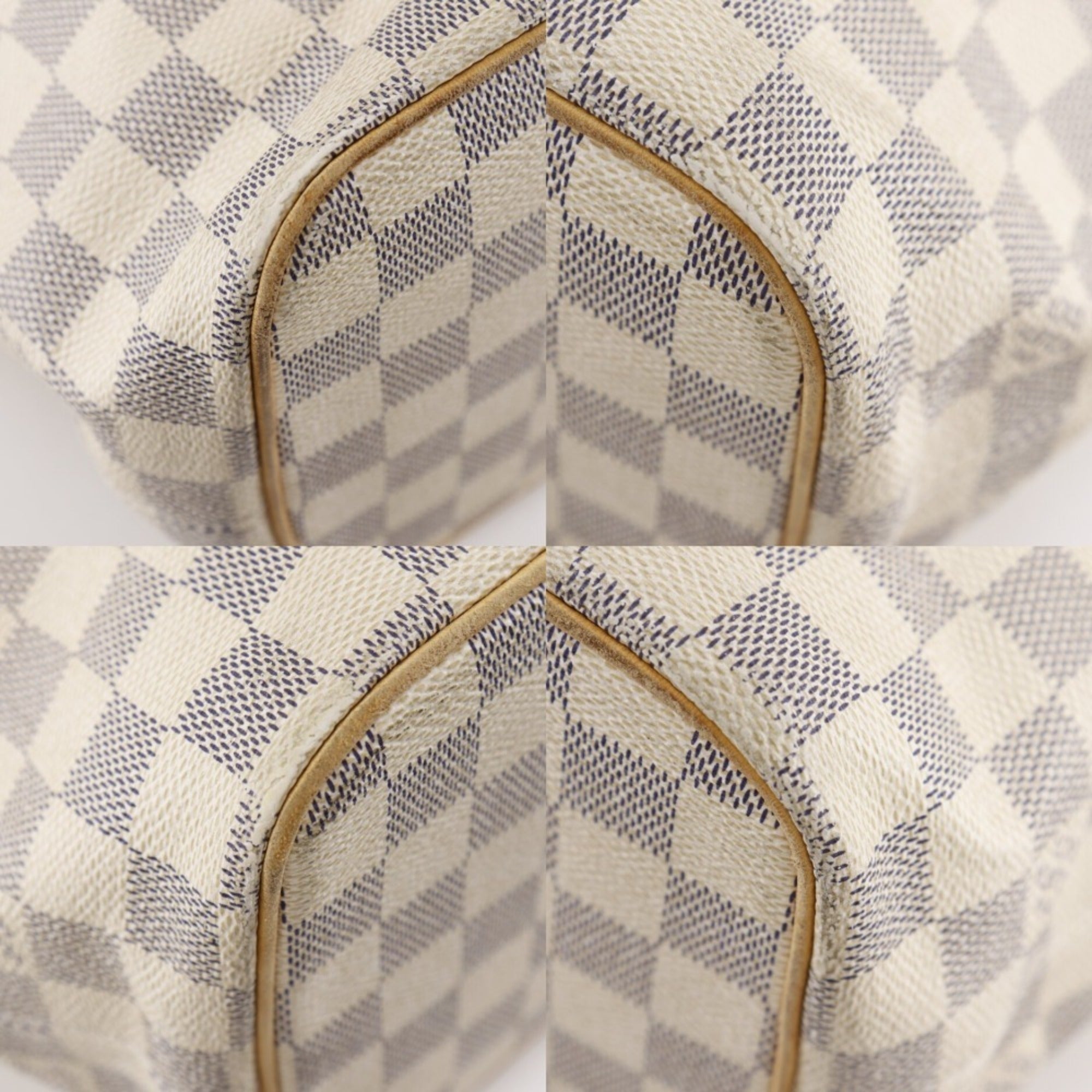 Louis Vuitton White Damier Azur Canvas Handbag (Pre-Owned)