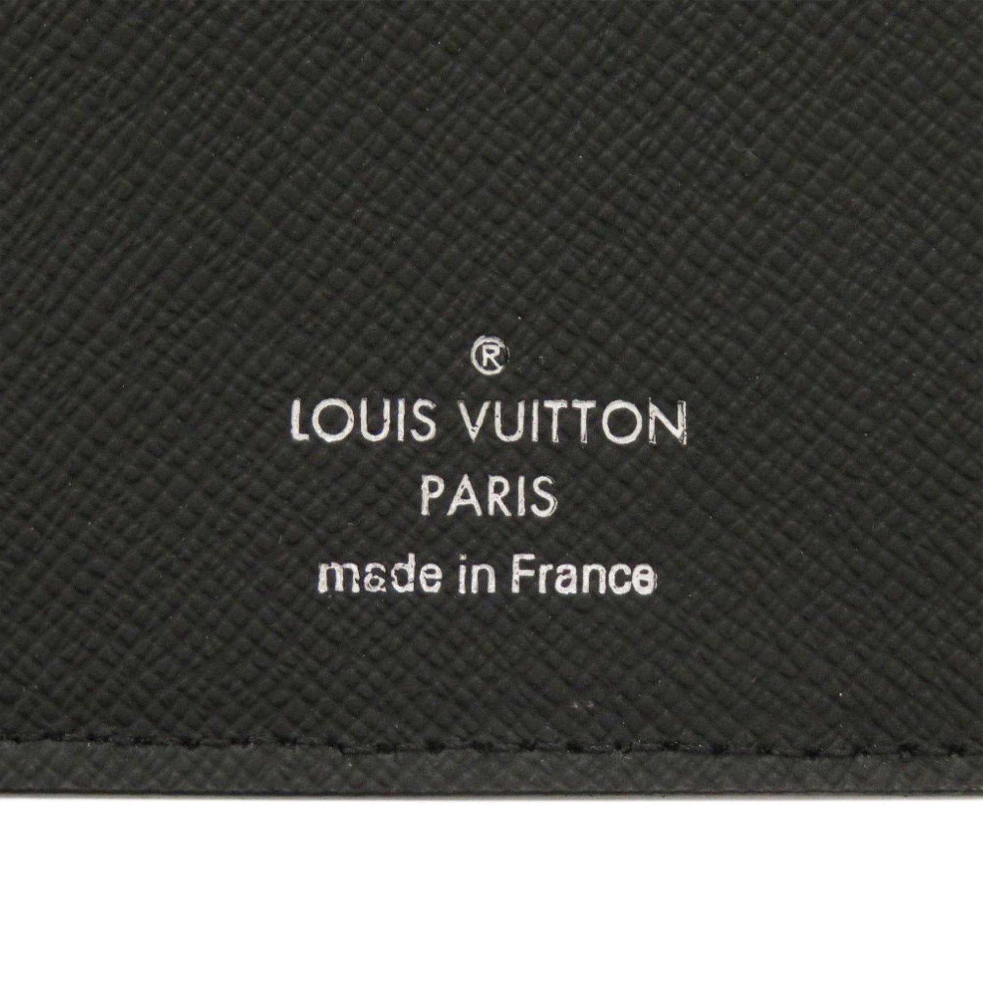Louis Vuitton Black Taiga Leather Long Wallet (Bi-Fold) (Pre-Owned)