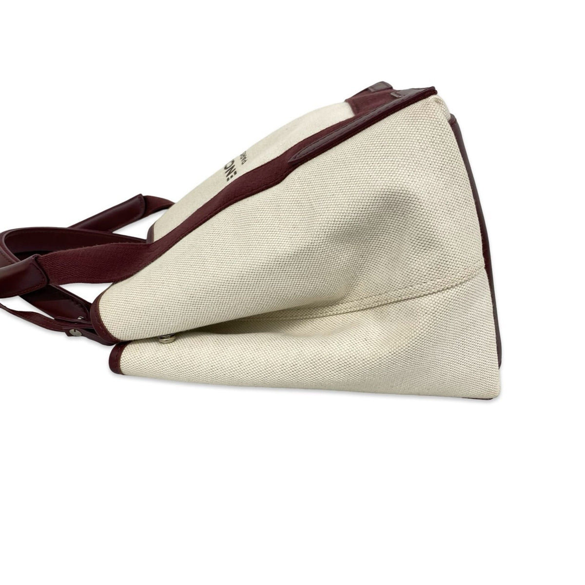 Balenciaga Ivory Red Color Wine Canvas Leather Handbag Pouch (Pre-Owned)