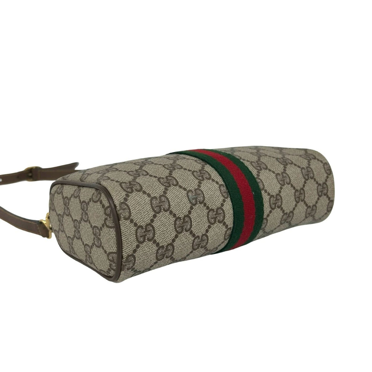 Gucci Brown Green Red Color Leather Pvc Pochette Shoulder Bag (Pre-Owned)