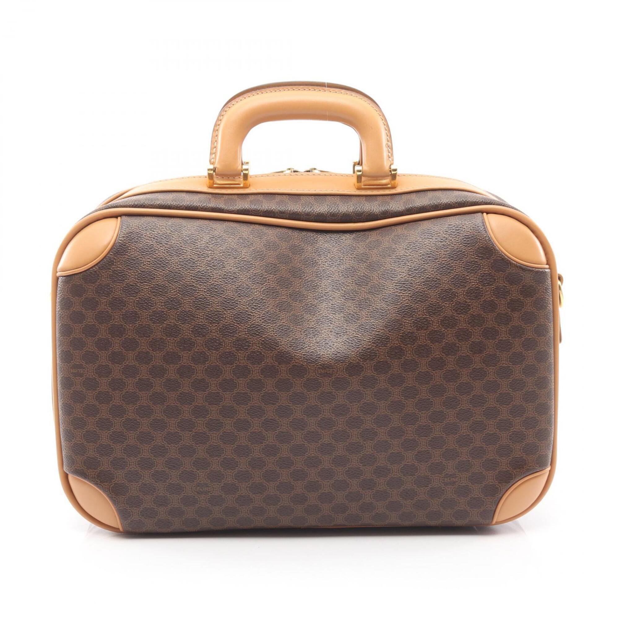 Celine Beige Brown Coated Canvas Leather Briefcase Handbag (Pre-Owned)
