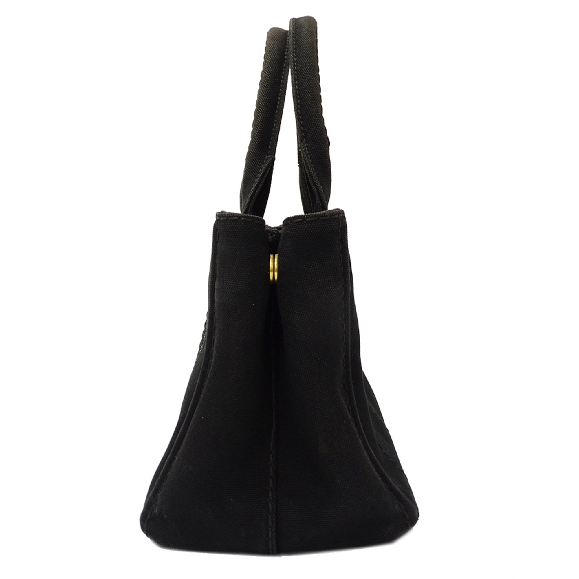 Prada Canapa Black Canvas Handbag (Pre-Owned)