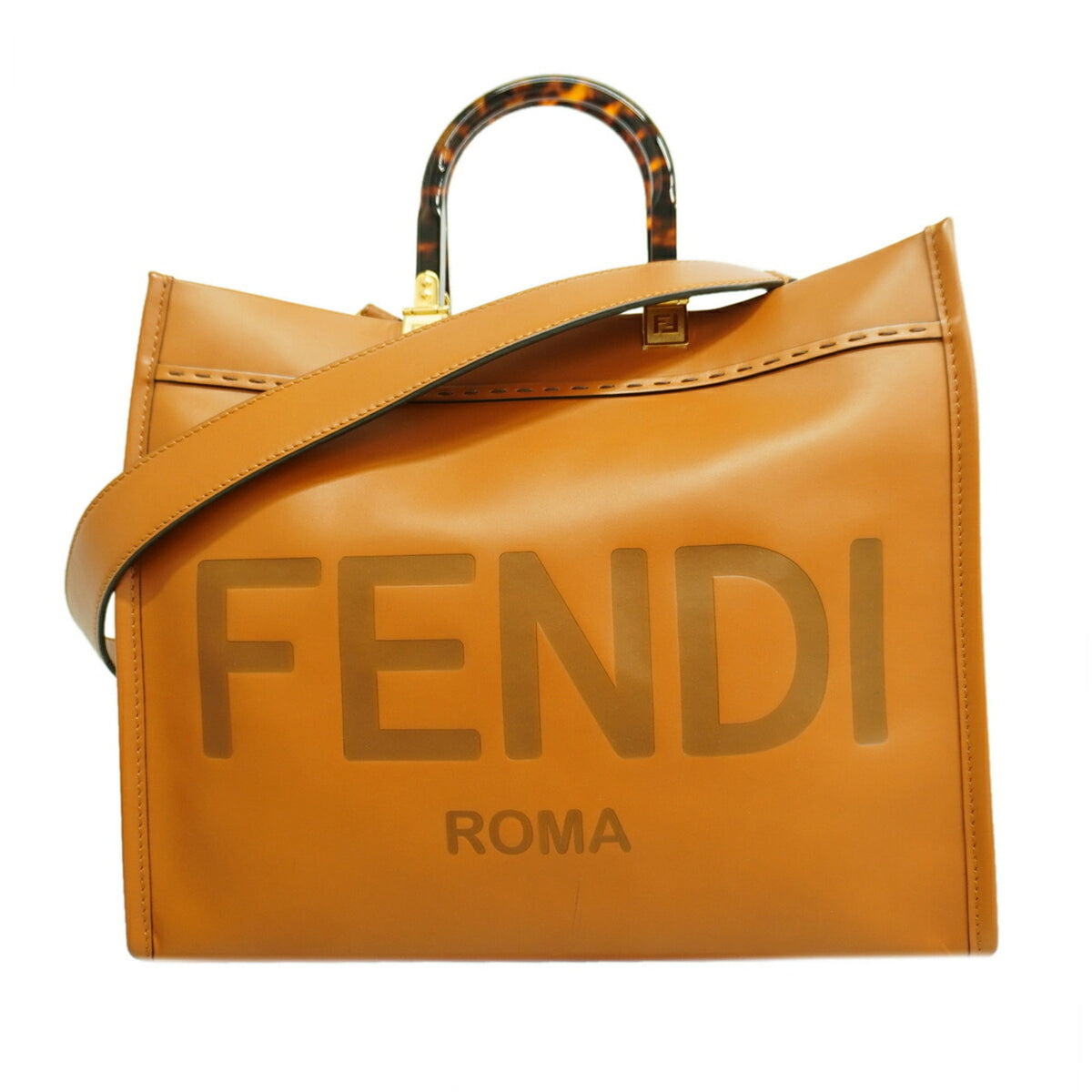 Fendi Brown Leather Tote Bag (Pre-Owned)