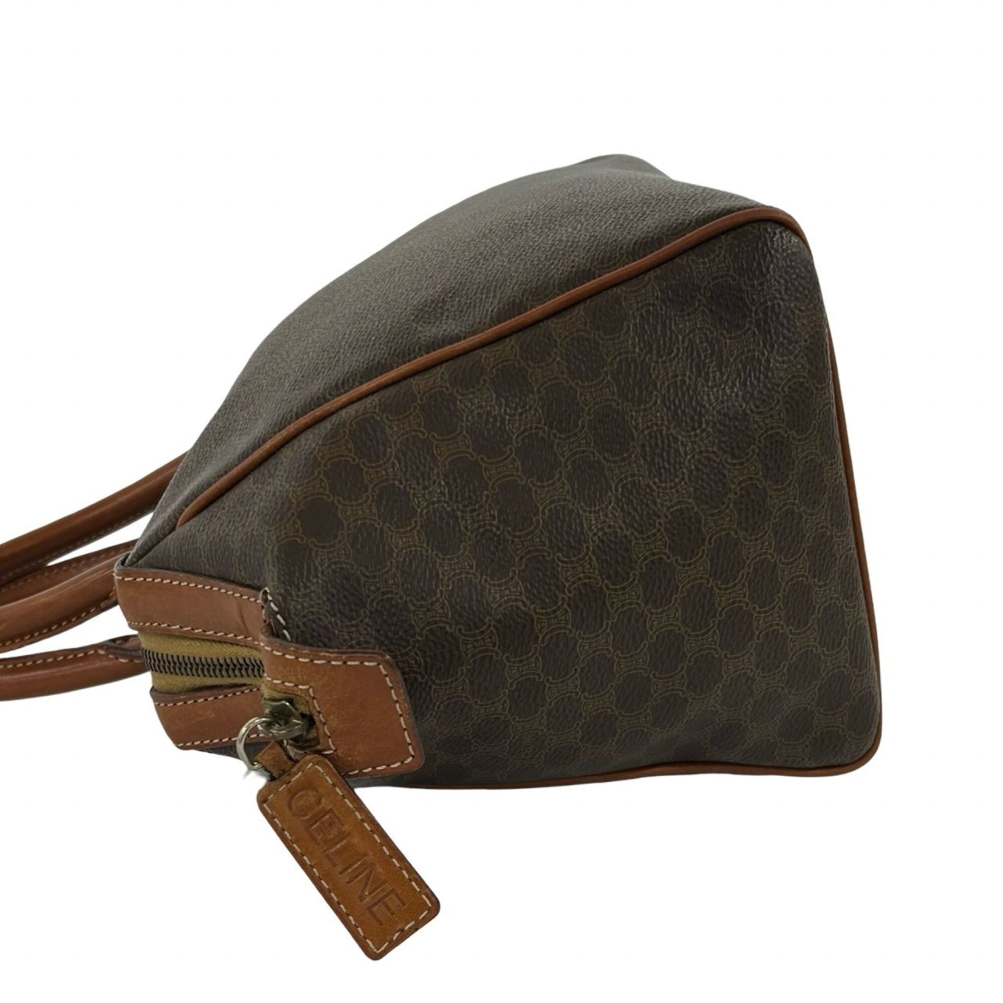 Celine Brown Pvc Leather Boston Bag Handbag Shoulder Bag (Pre-Owned)