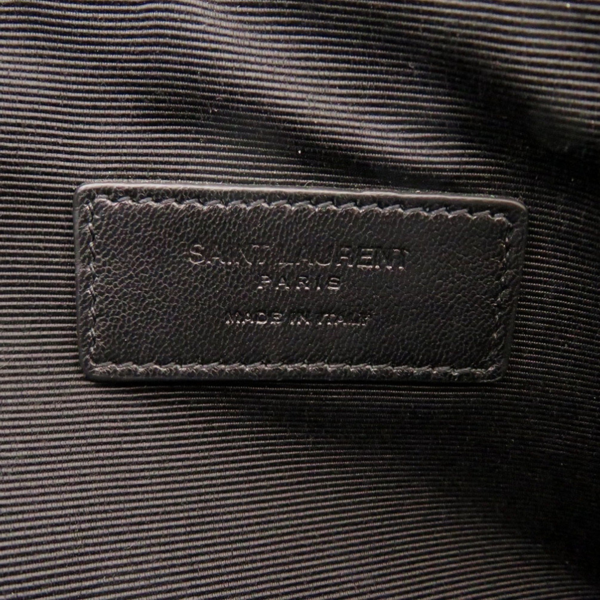 Yves Saint Laurent Black Canvas Leather Clutch Bag (Pre-Owned)