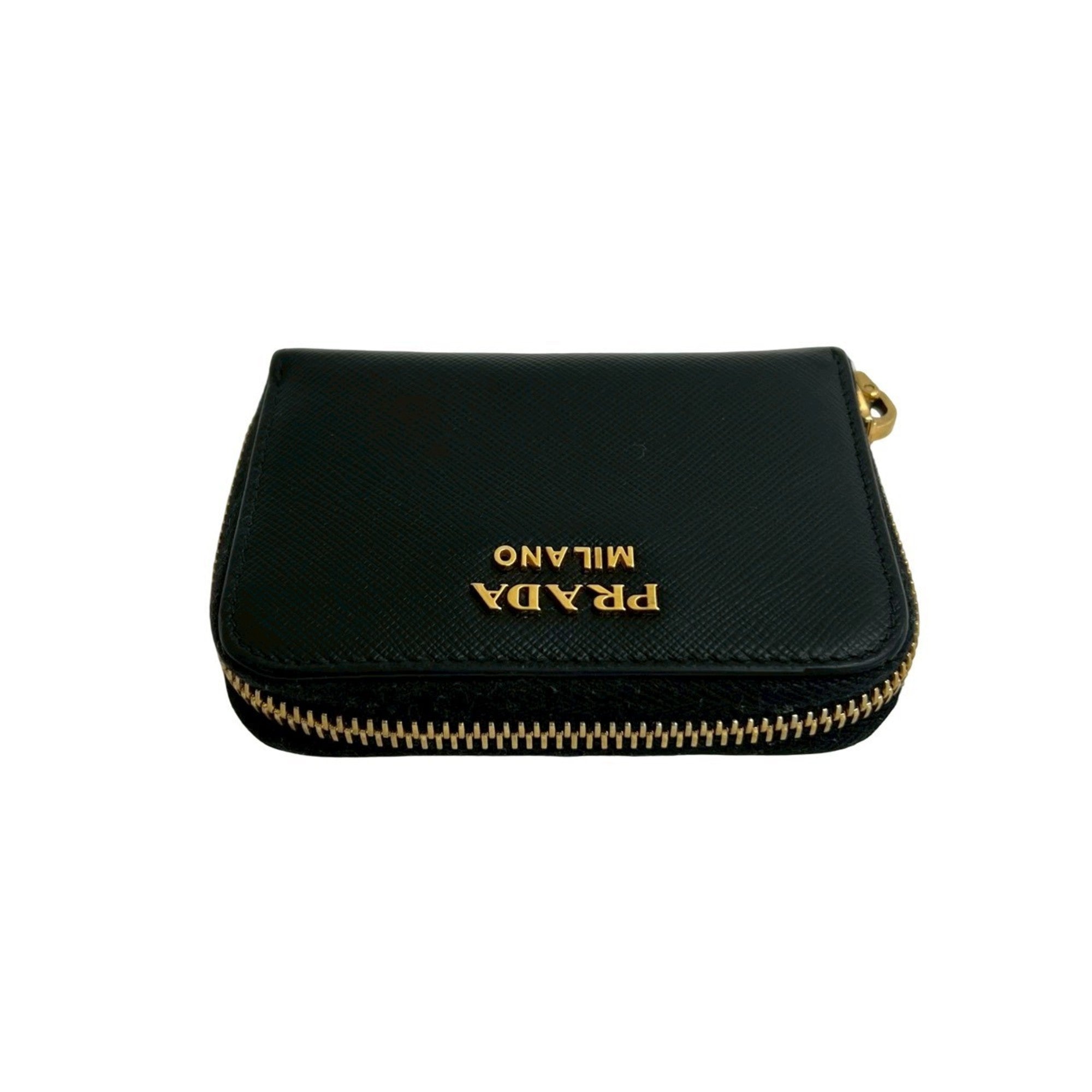 Prada Black Leather Coin Purse/Coin Case (Pre-Owned)