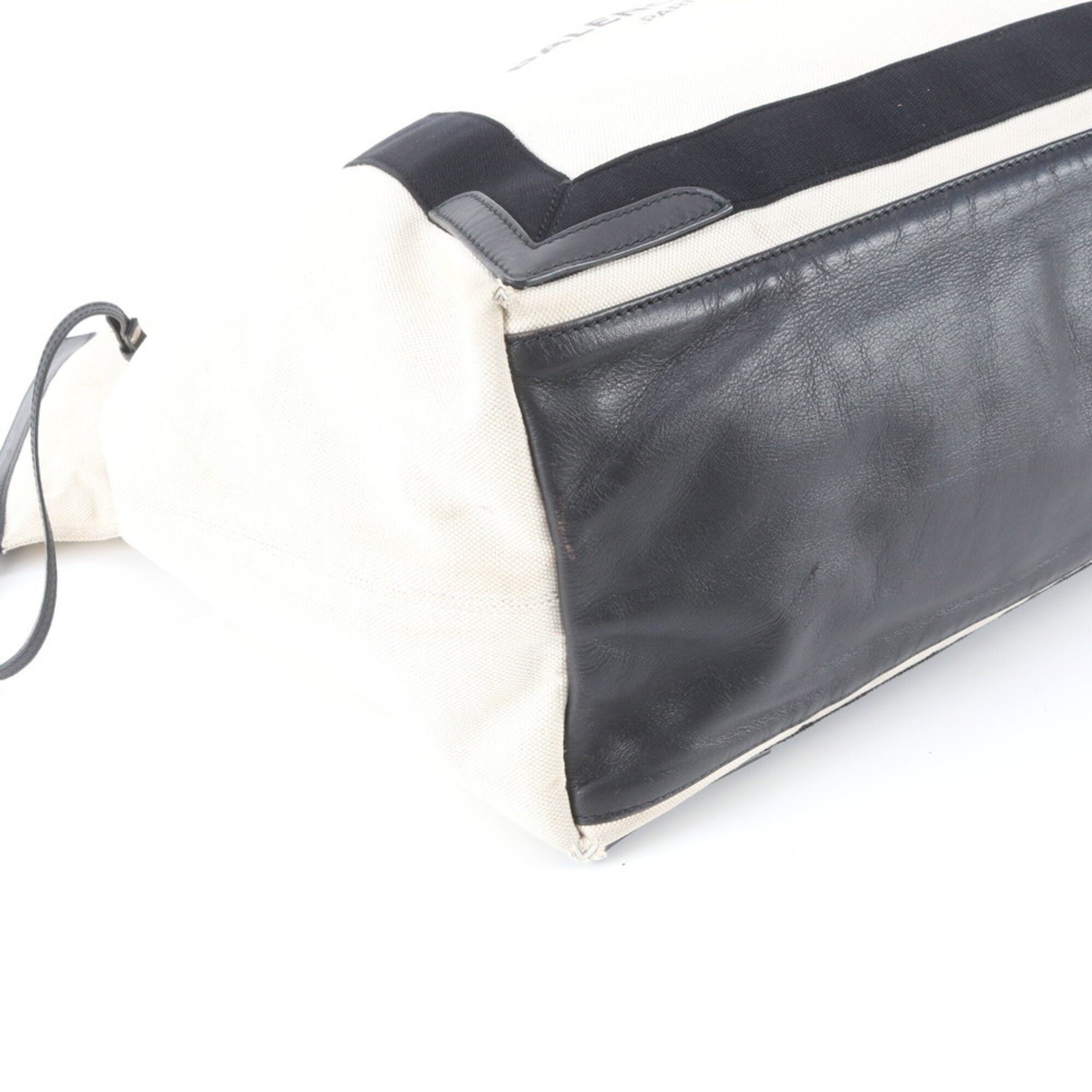 Balenciaga Ivory Leather Canvas Handbag Shoulder Bag Tote Bag (Pre-Owned)
