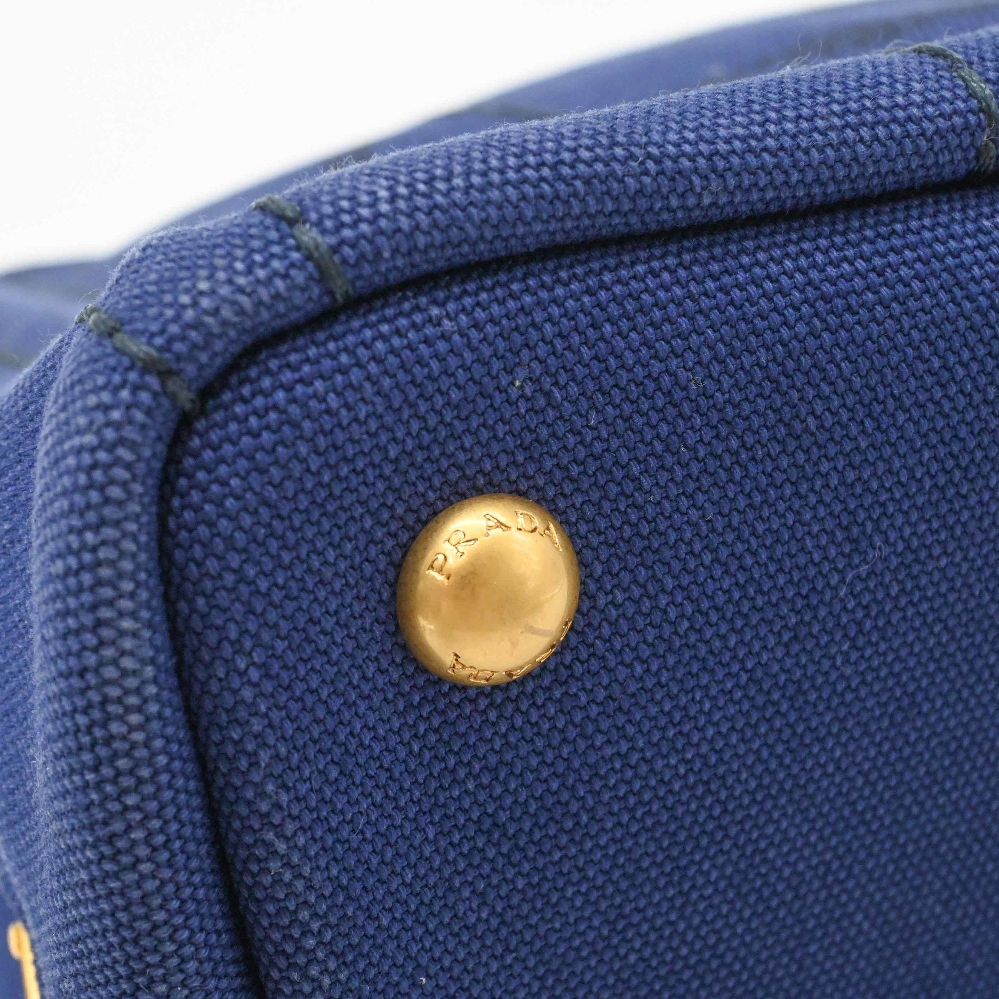 Prada Canapa Blue Canapa Handbag Tote Bag (Pre-Owned)