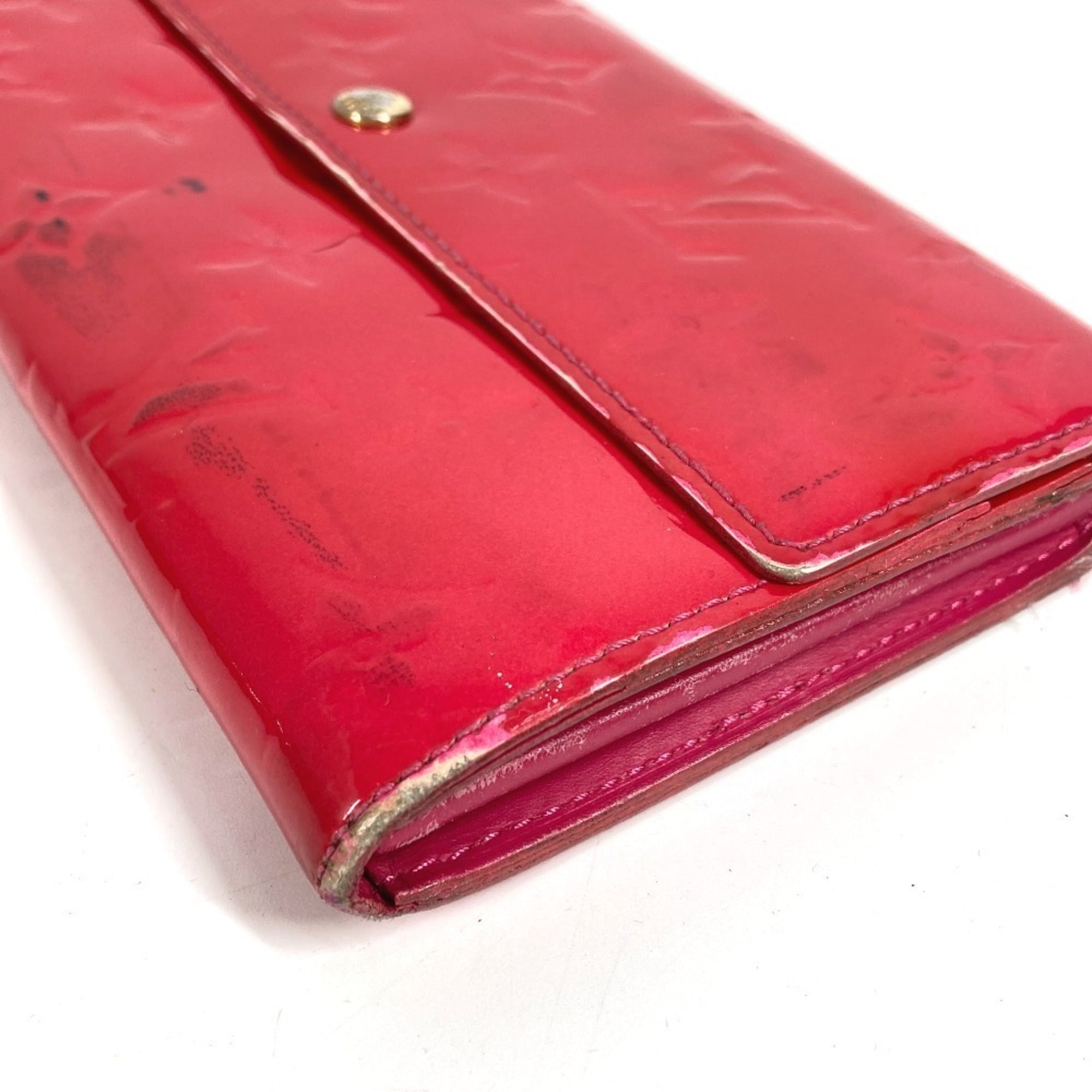 Louis Vuitton Galle Pink Rose Pop Monogram Vernis Long Wallet (Bi-Fold) (Pre-Owned)