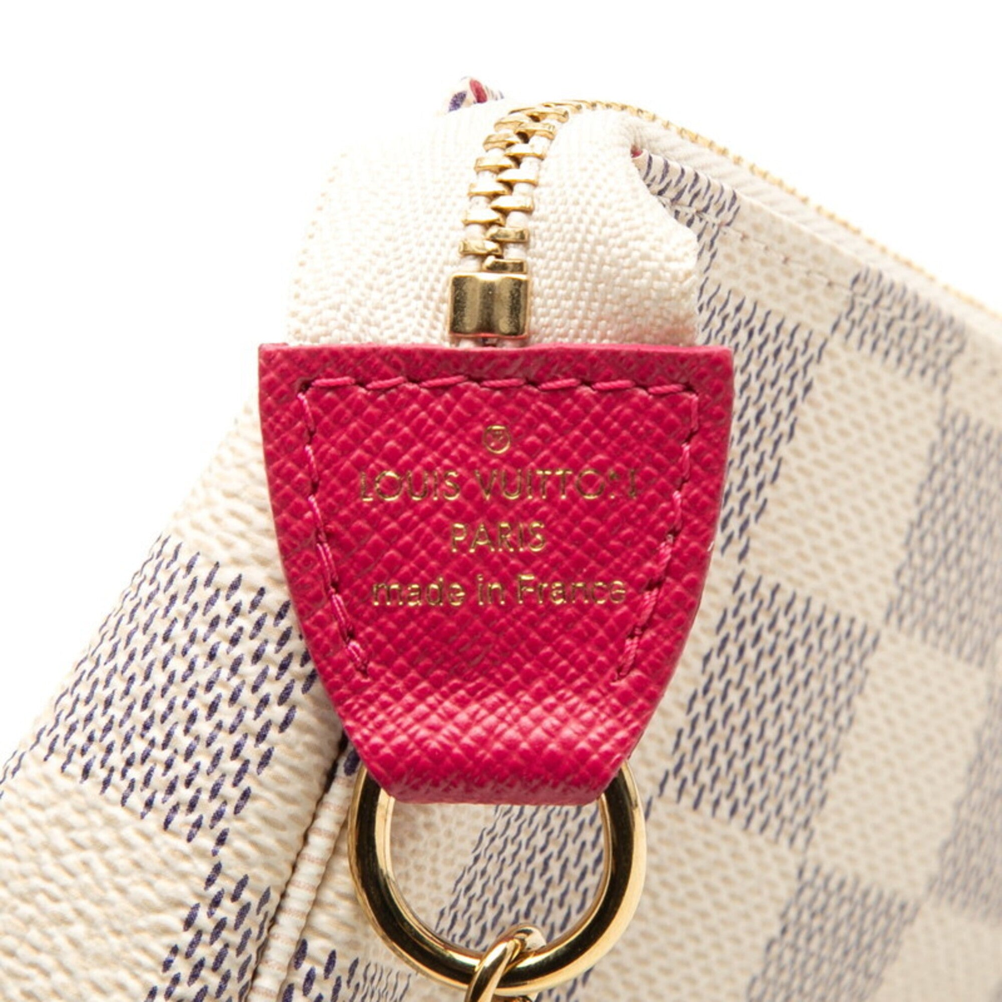 Louis Vuitton Damier Azur White Pvc Leather Handbag Pochette (Pre-Owned)