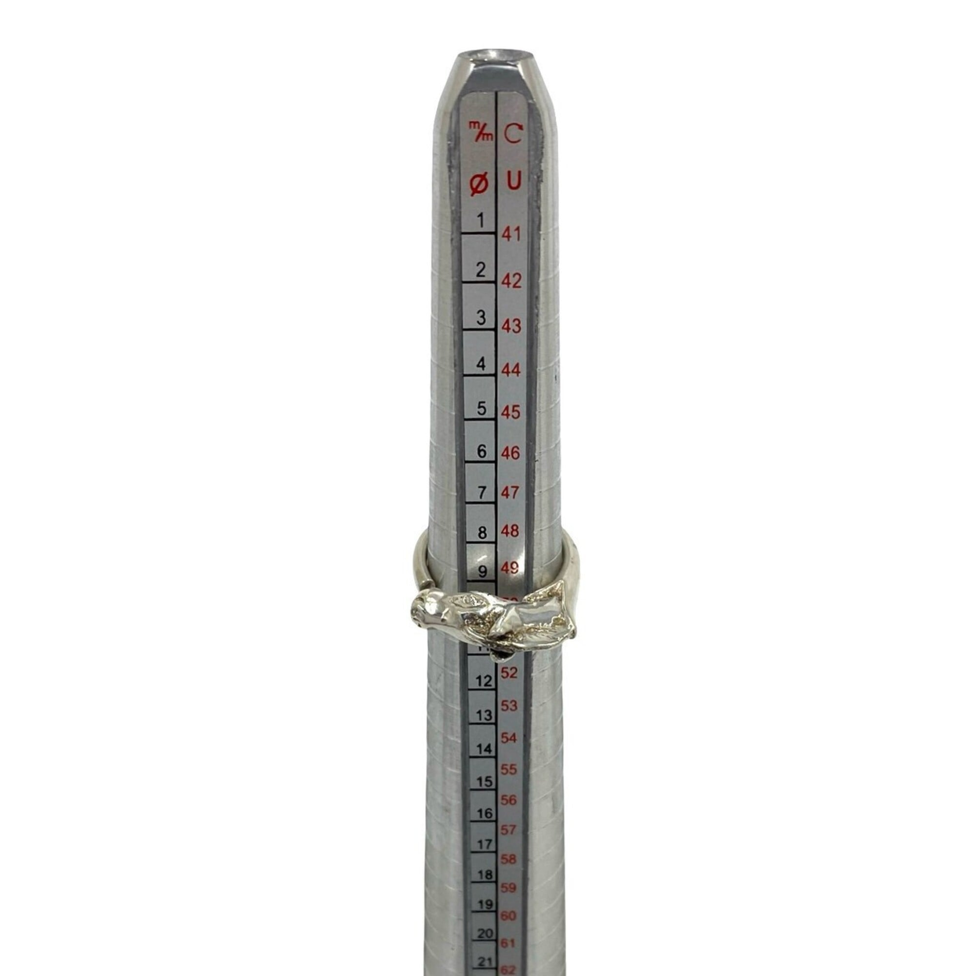 Hermes Silver Silver 925 Band Ring (Pre-Owned)