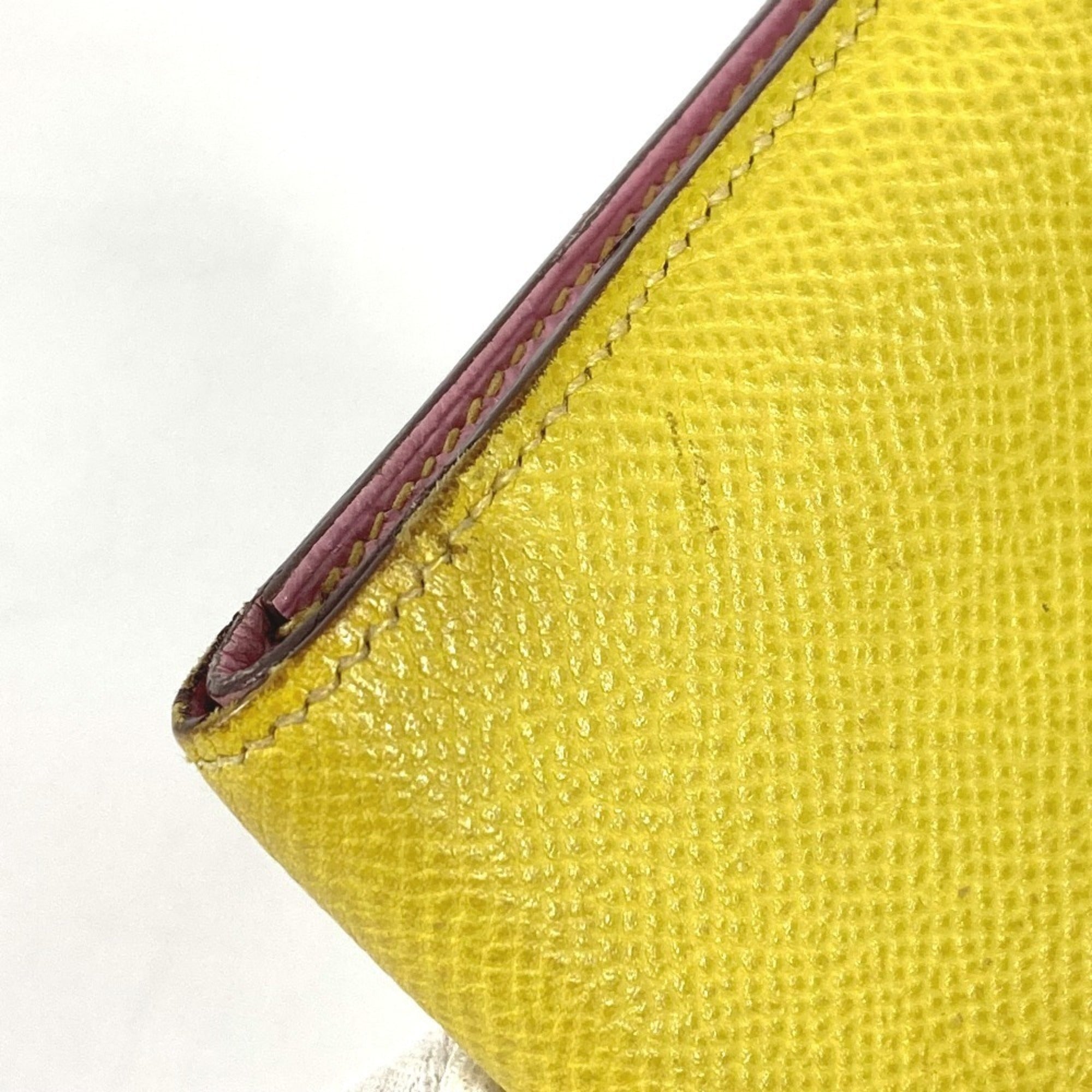 Hermes Pink Yellow Epsom Leather Wallet (Bi-Fold) (Pre-Owned)