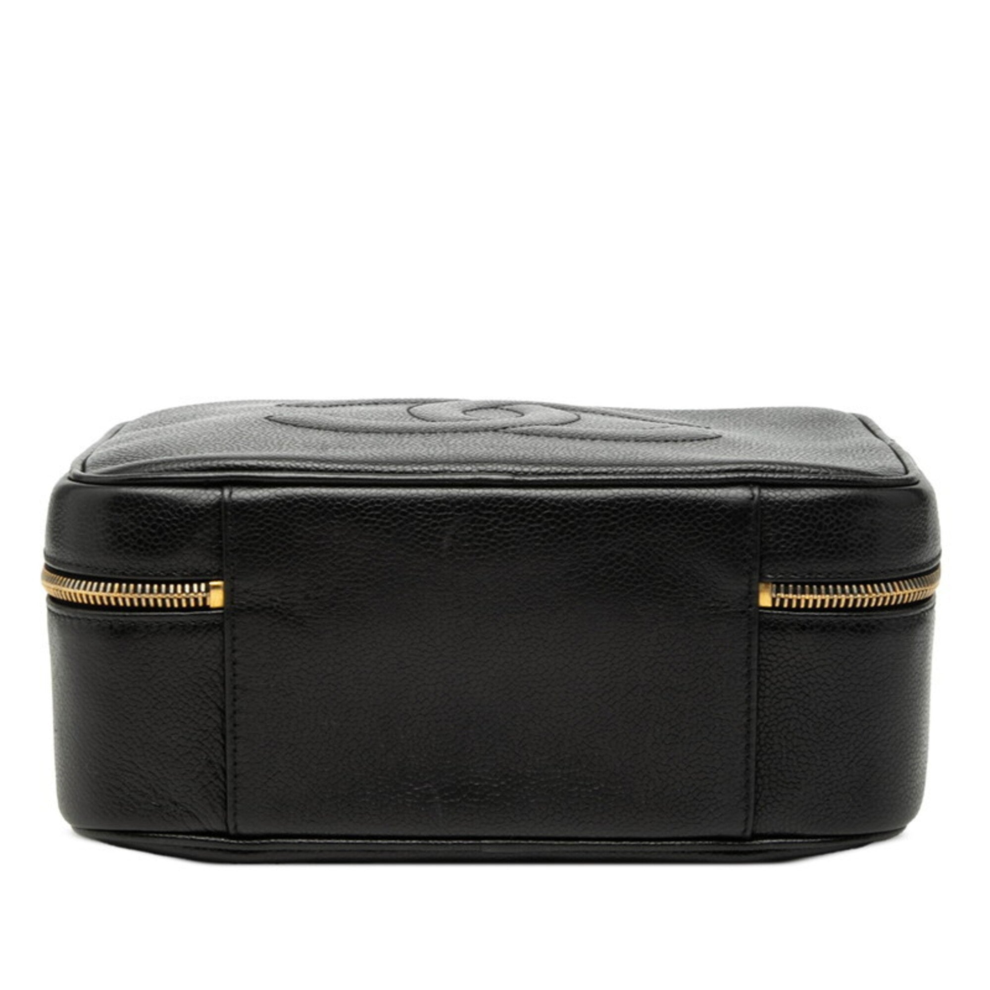 Chanel Black Grained Calfskin Handbag Shoulder Bag (Pre-Owned)