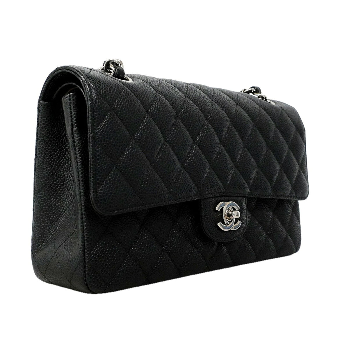 Chanel Black Grained Calfskin Shoulder Bag (Pre-Owned)