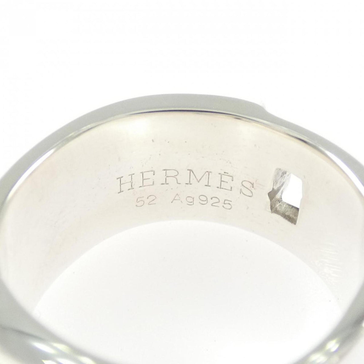 Hermes Silver 925 Band Ring (Pre-Owned)