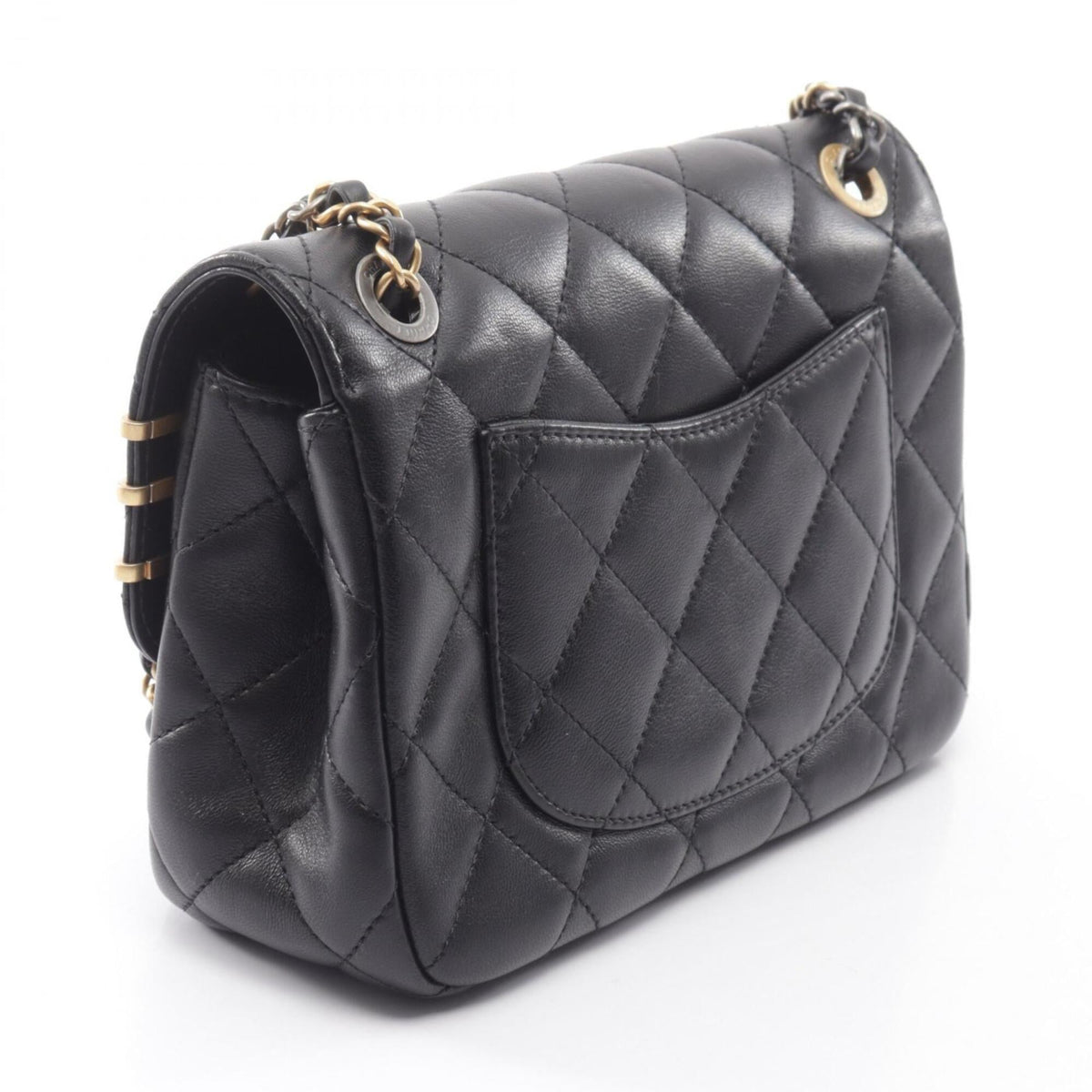 Chanel Black Leather Handbag Shoulder Bag (Pre-Owned)