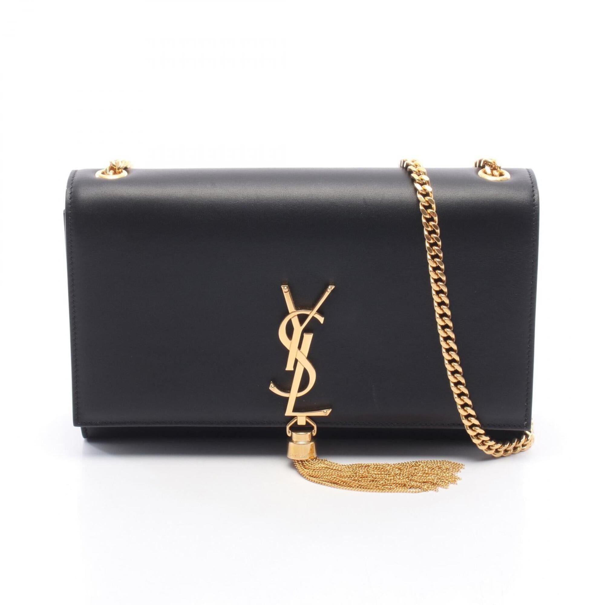 Yves Saint Laurent Black Leather Handbag Shoulder Bag (Pre-Owned)