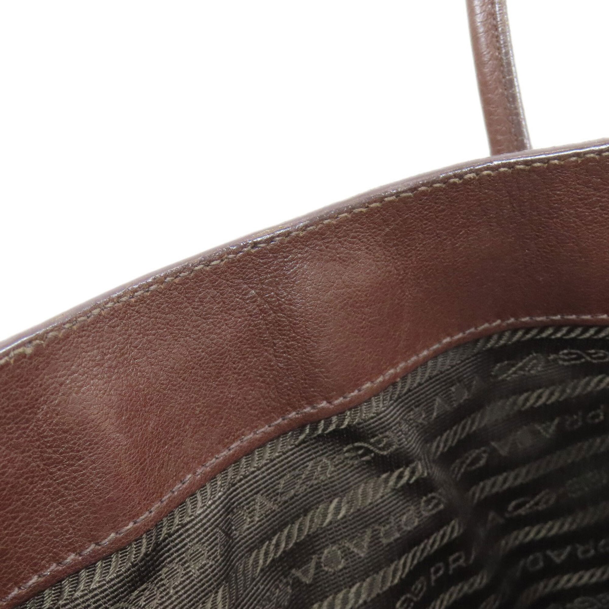 Prada Brown Leather Tote Bag (Pre-Owned)