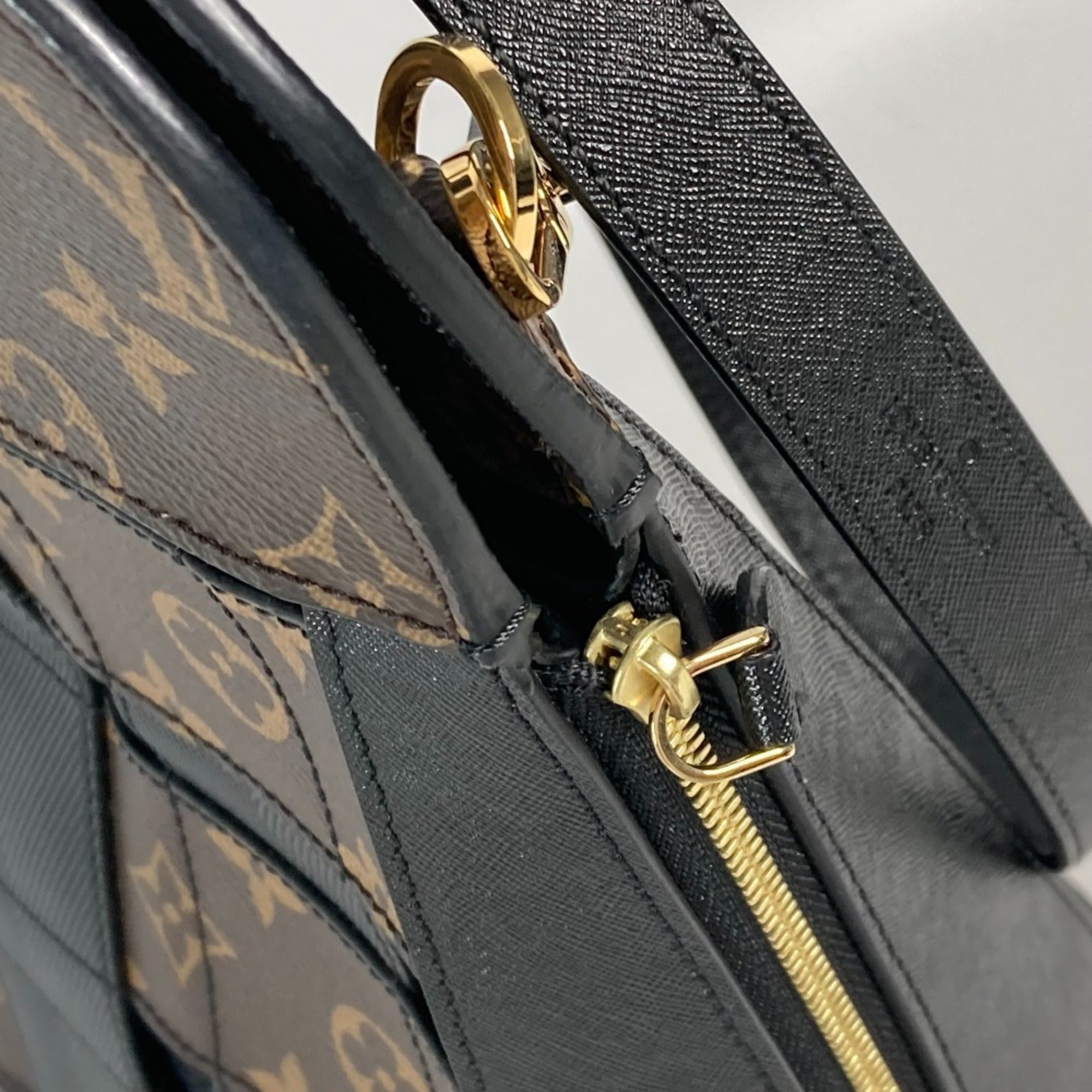 Louis Vuitton Black Brown Monogram Shoulder Bag Tote Bag (Pre-Owned)