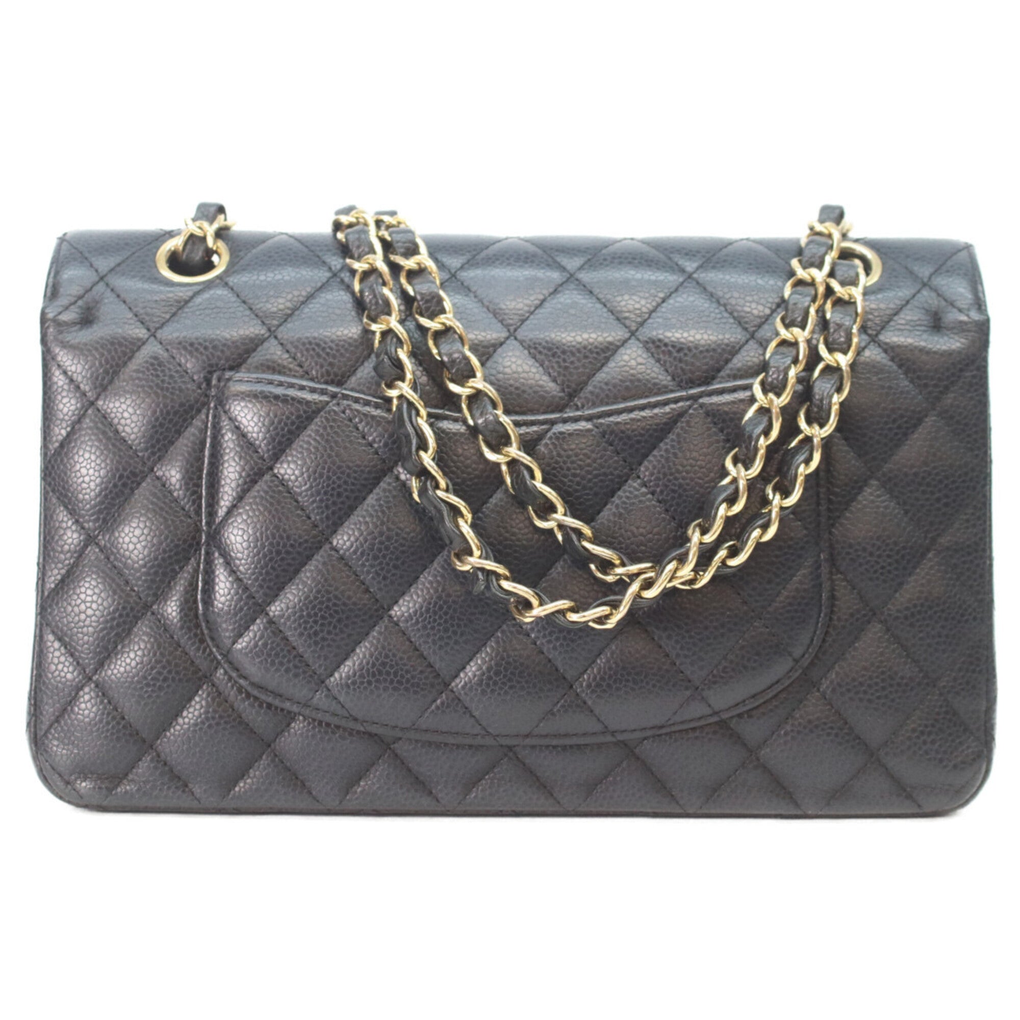 Chanel Black Grained Calfskin Shoulder Bag (Pre-Owned)