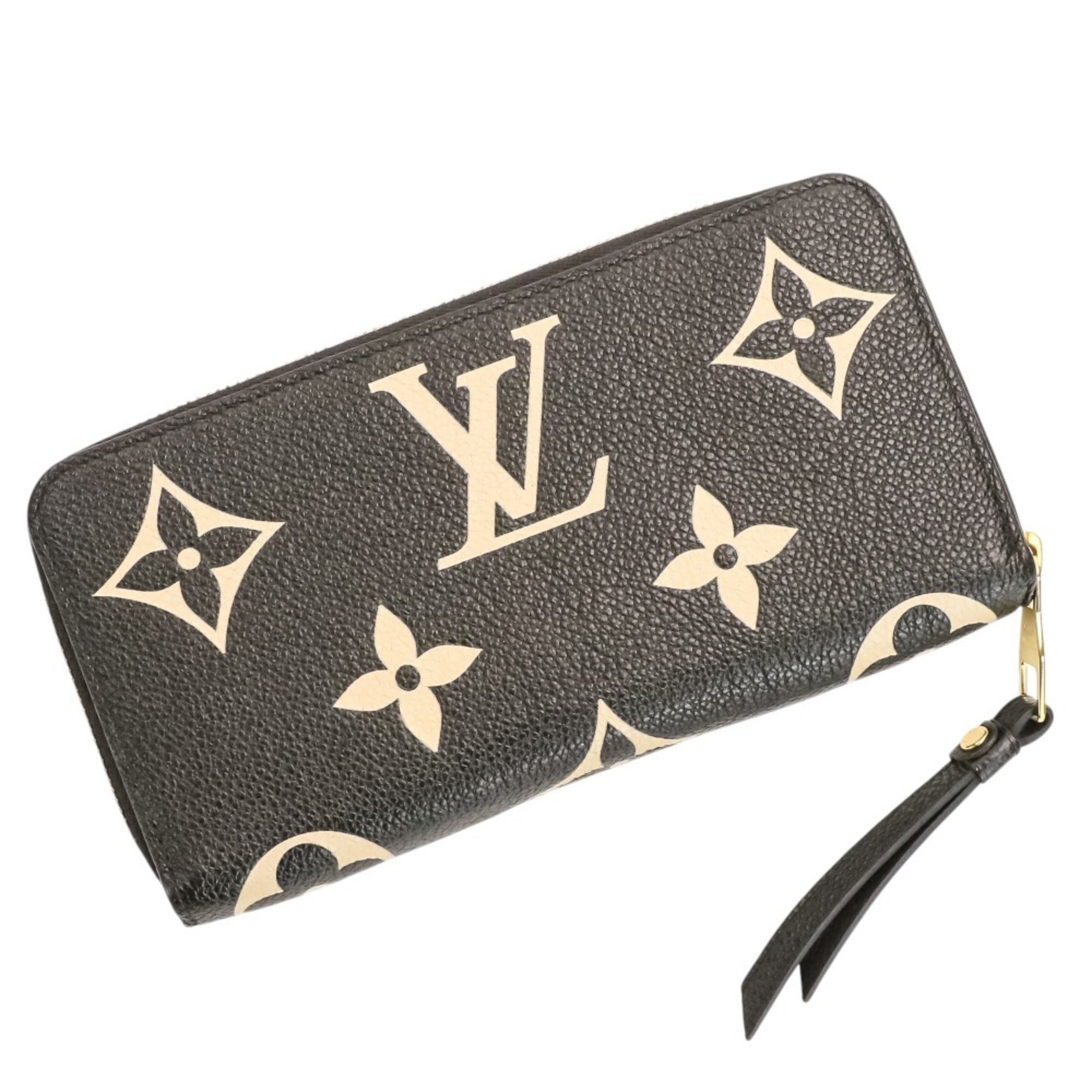 Louis Vuitton Beige Black Monogram Empreinte Long Wallet (Bi-Fold) (Pre-Owned)