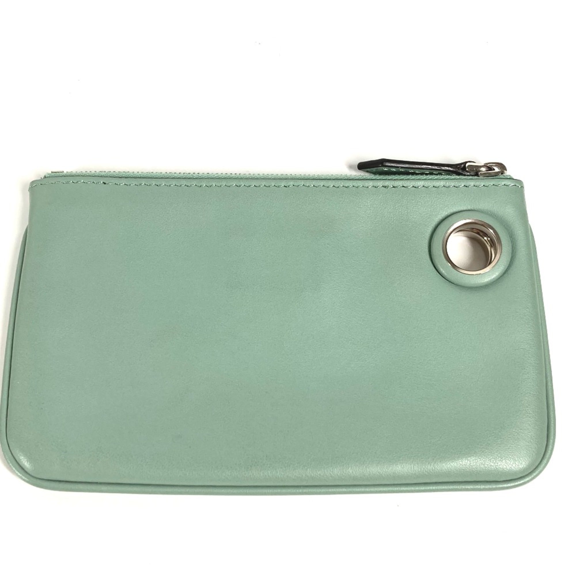 Fendi Green Leather Pouch (Pre-Owned)