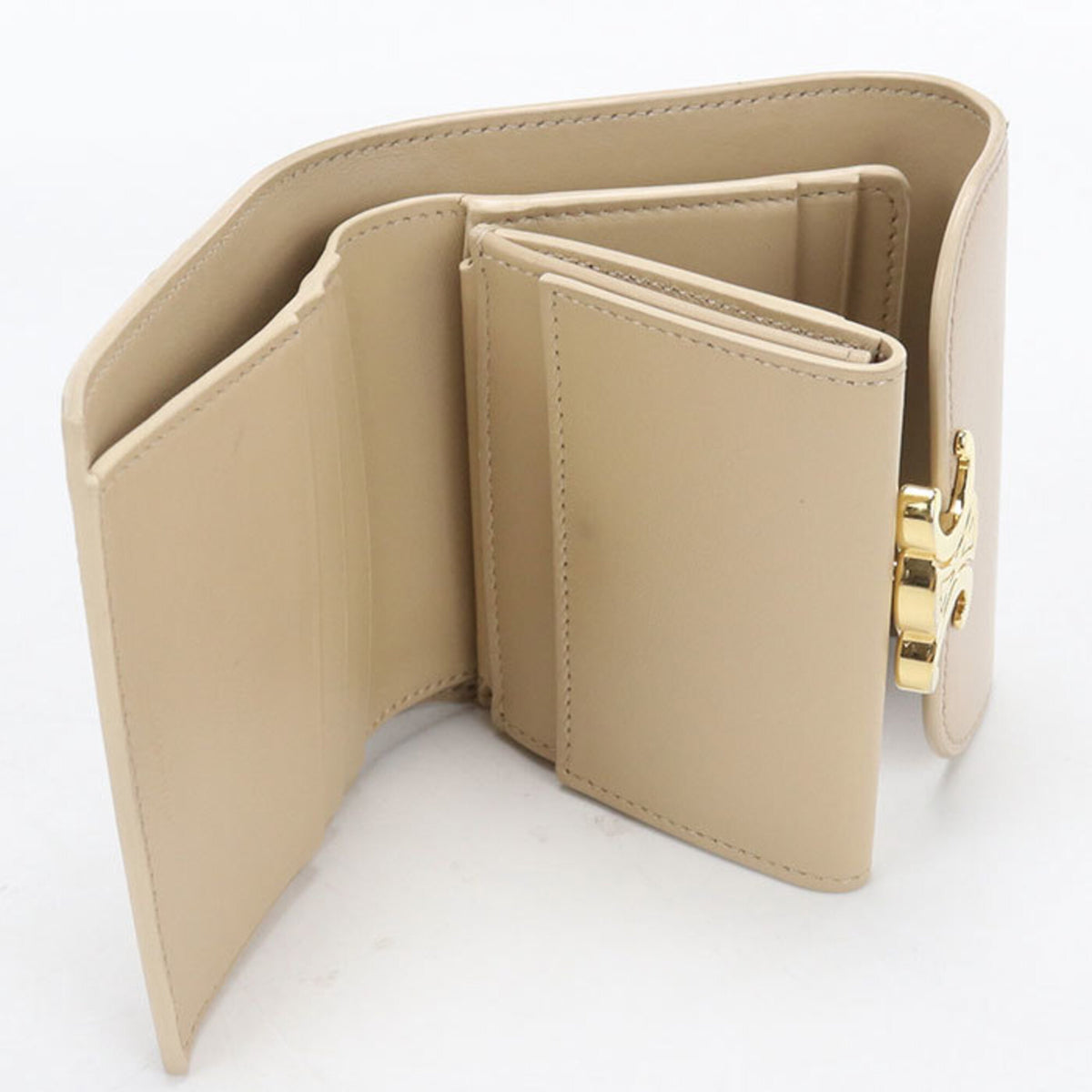Celine Beige Leather Wallet (Tri-Fold) (Pre-Owned)