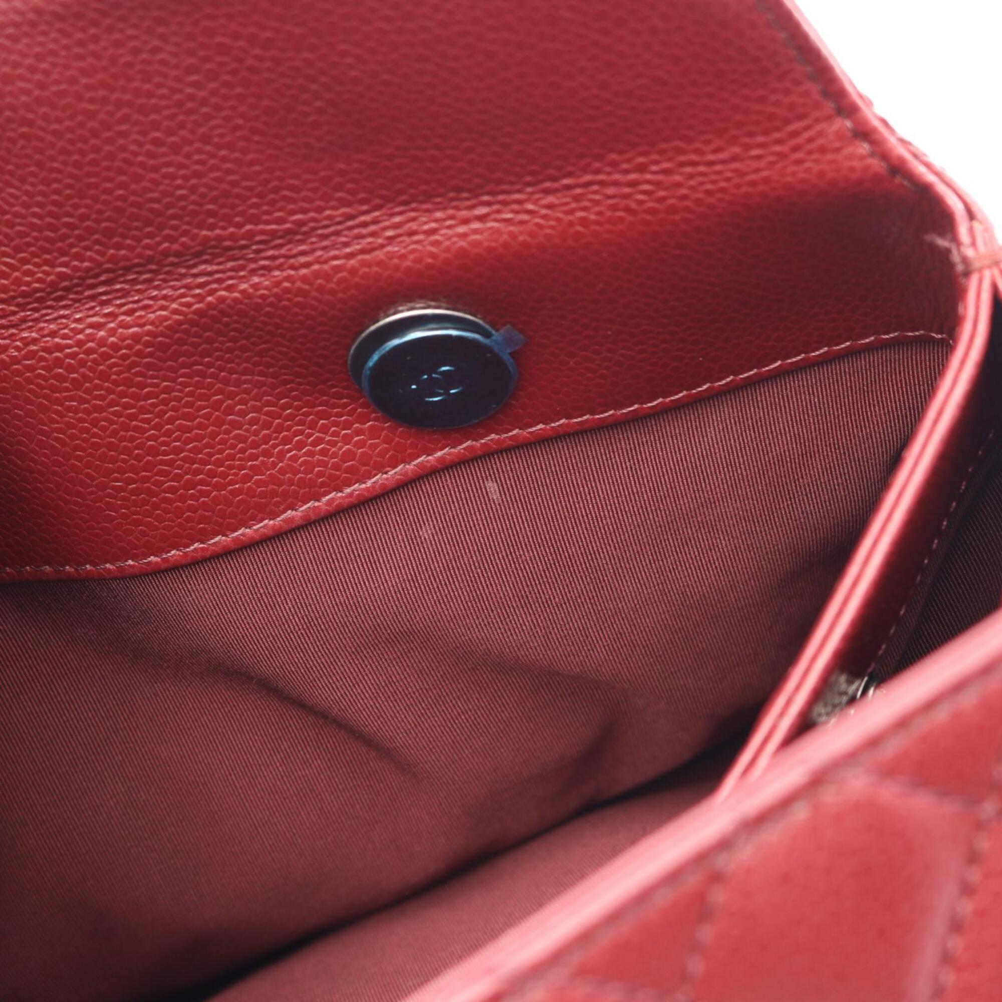 Chanel Bordeaux Grained Calfskin Handbag Shoulder Bag (Pre-Owned)