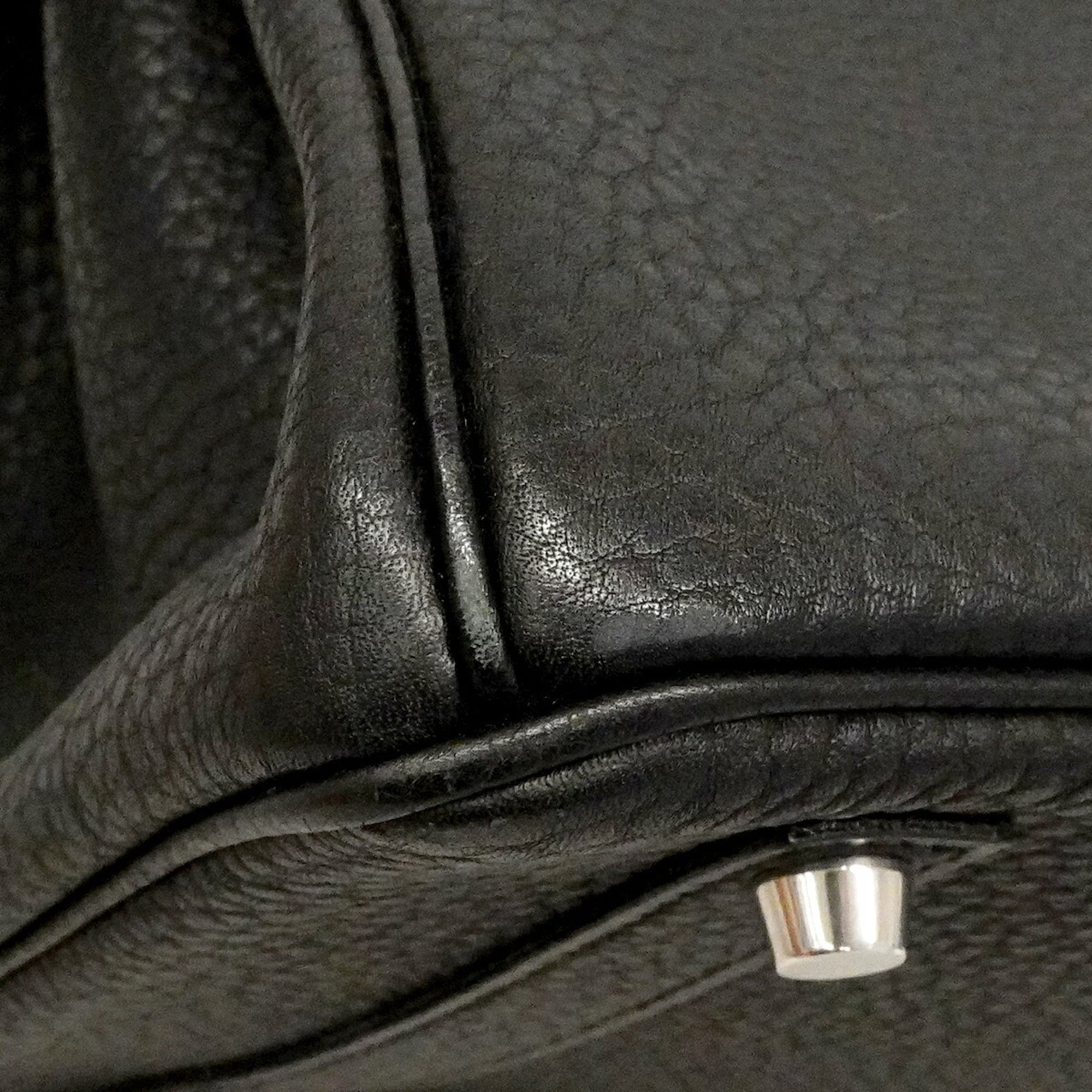Hermes Black Fjord Leather Handbag (Pre-Owned)
