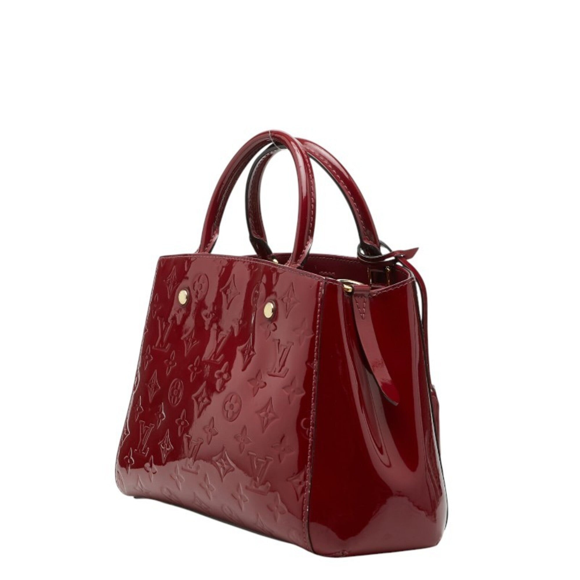 Louis Vuitton Indian Rose Red Color Patent Leather Handbag Shoulder Bag (Pre-Owned)
